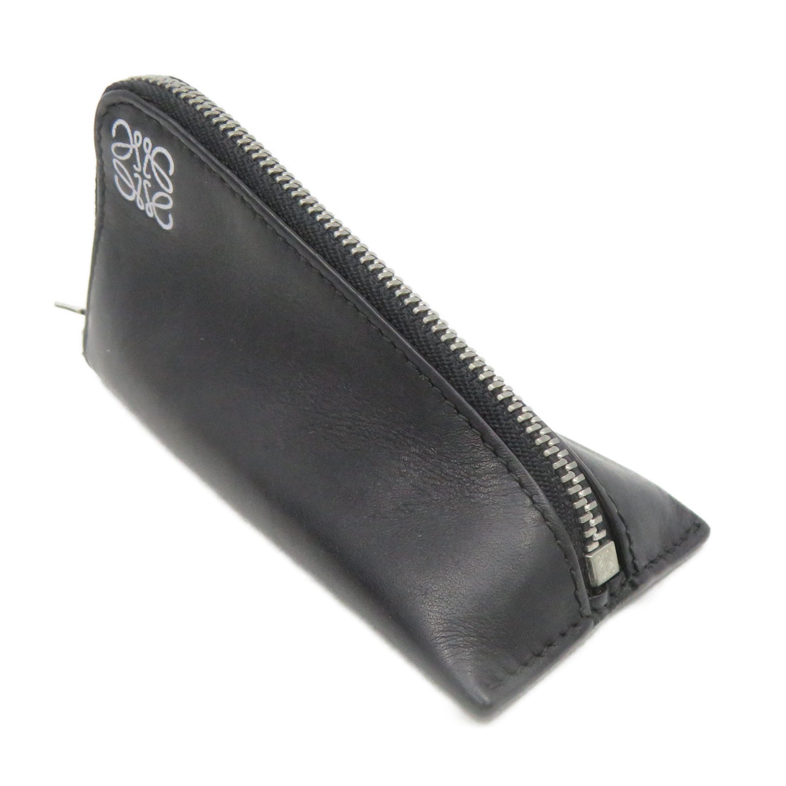 LOEWE 牛皮皮革Coin Purse拉鏈零錢包黑色