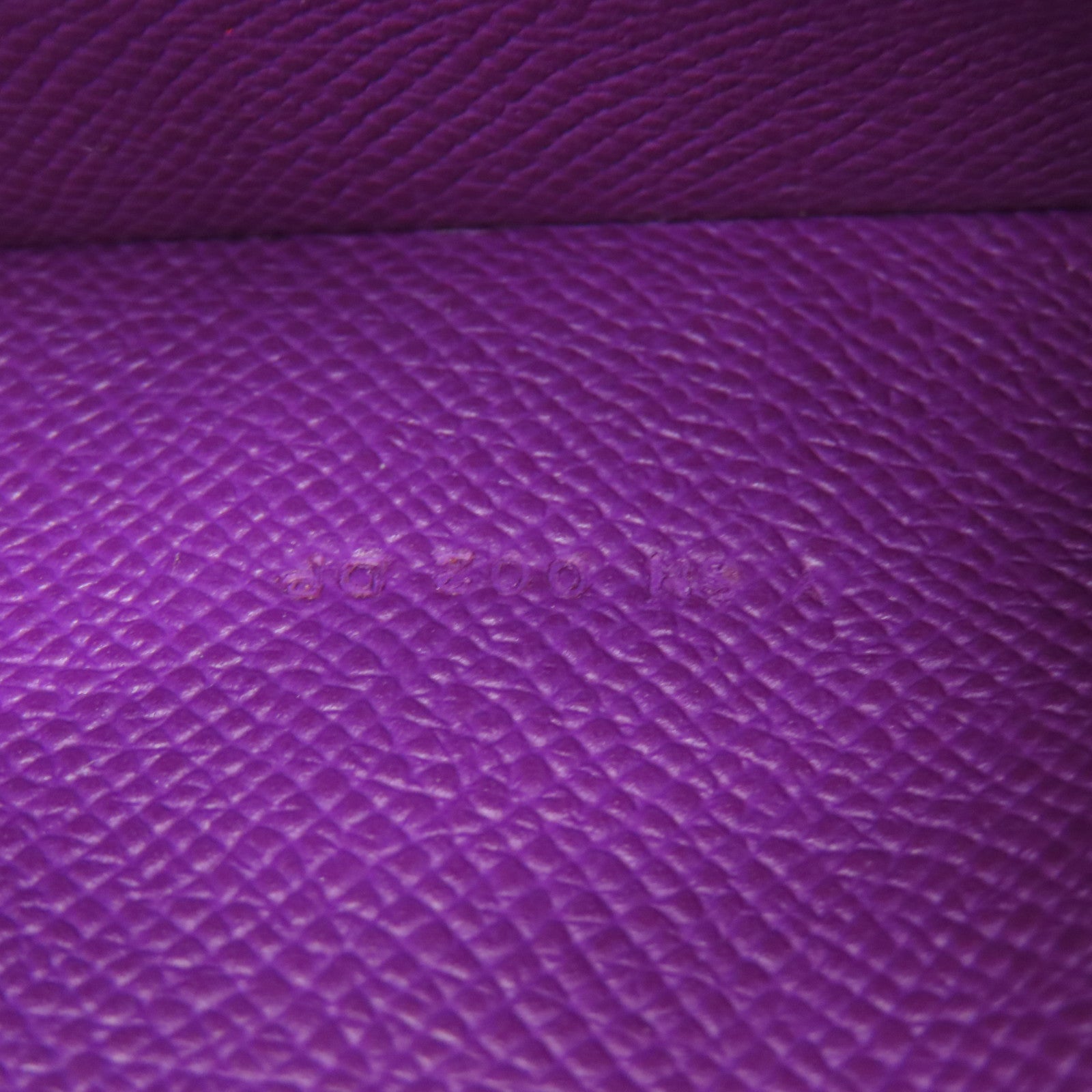 HERMES Veau Epsom皮革Bearm Wallet金扣長錢包紫色