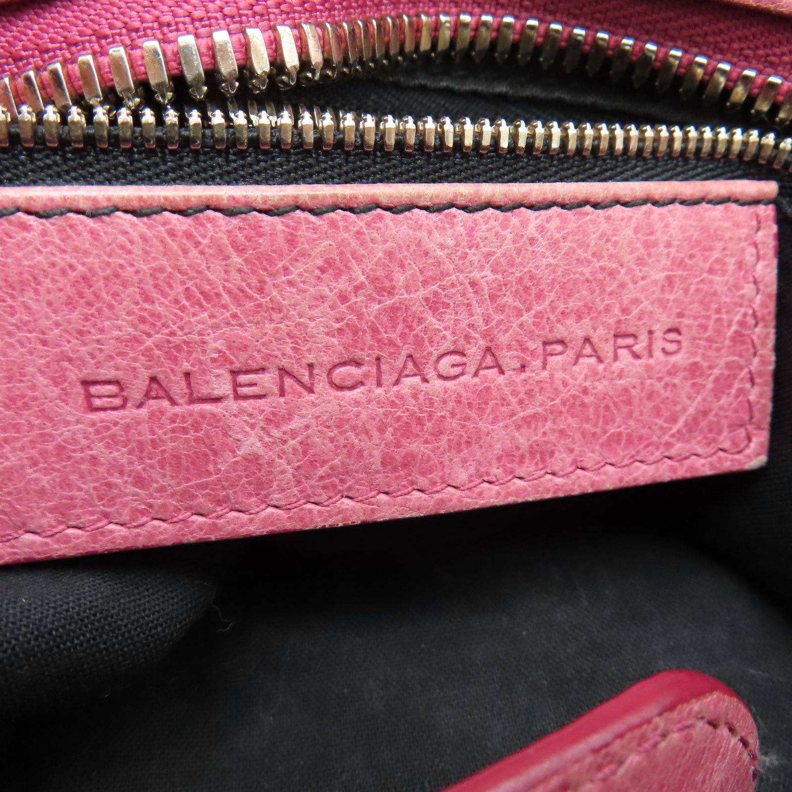 BALENCIAGA 羊皮皮革City金扣肩背袋粉红色