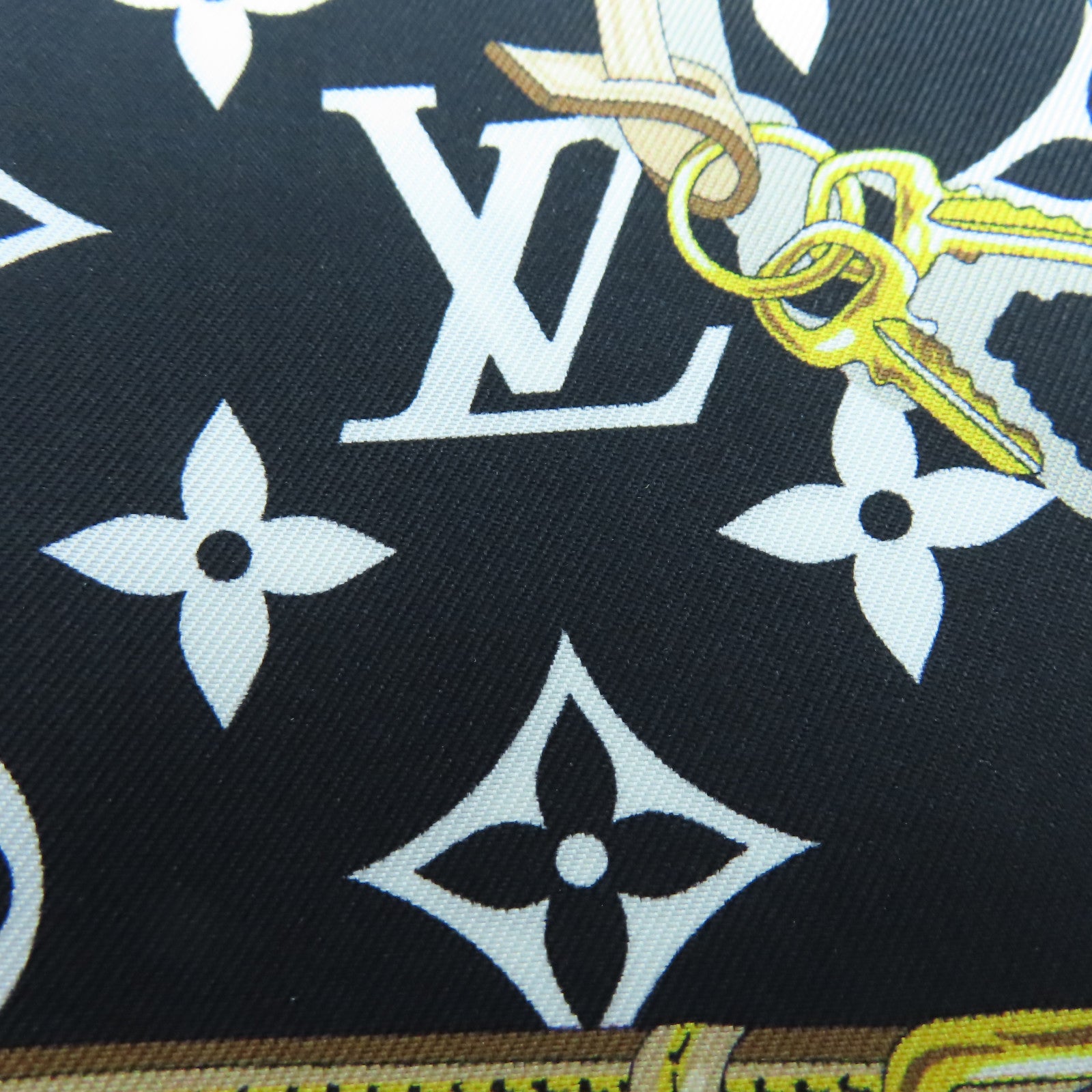 LOUIS VUITTON 絲質Monogram Confindential絲巾黑色