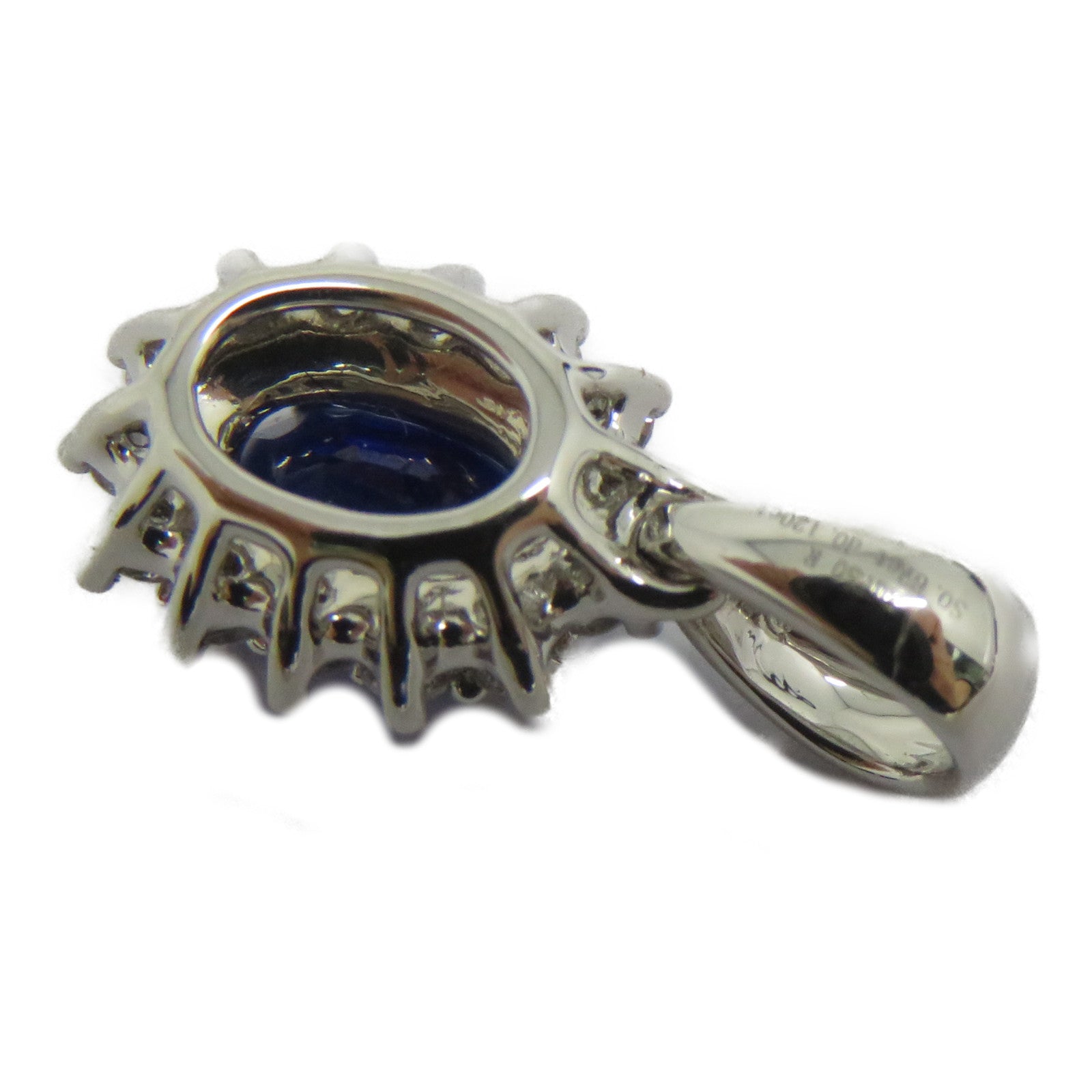 JEWELRY 【激減優惠】18K白金Sapphire Diamond Pendant Top 0.67ct藍寶石/0.123ct鑽石吊墜