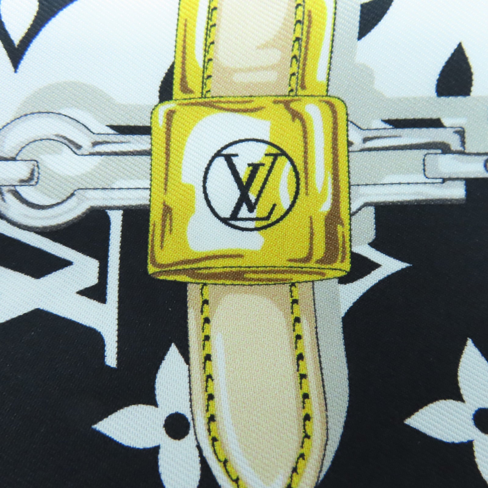 LOUIS VUITTON 絲質Monogram Confindential絲巾黑色