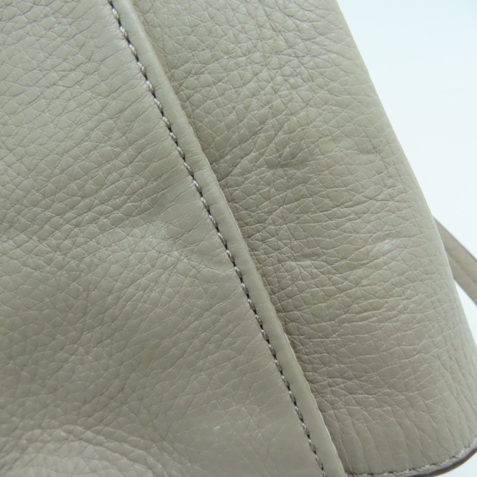 COACH 皮革Handbag銀扣手挽袋灰色