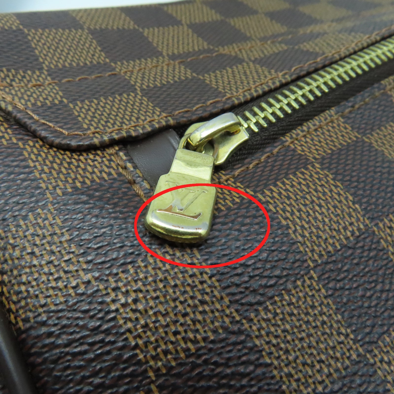 LOUIS VUITTON Damier District MM Shoulder Bag Brown