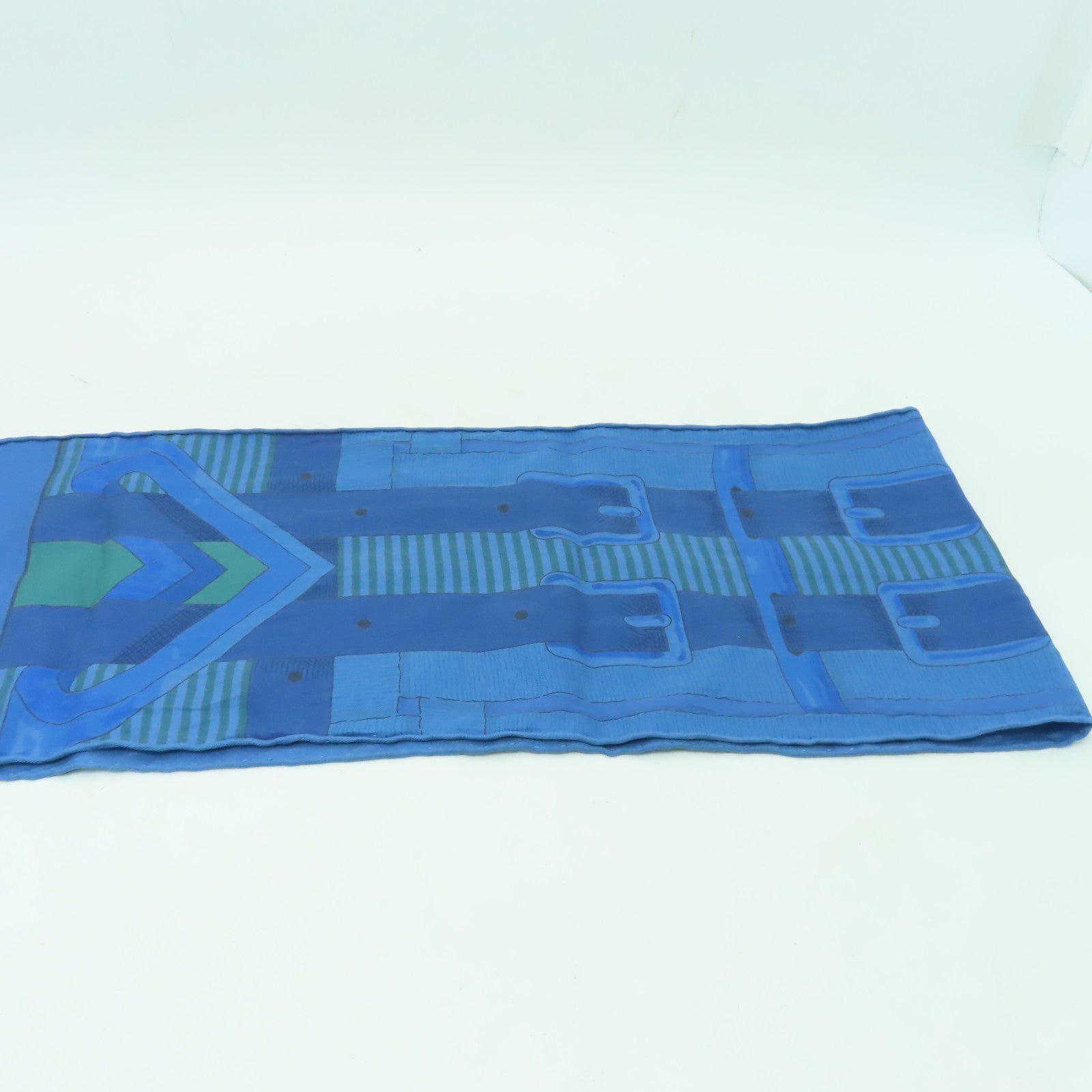 HERMES 【激減優惠】絲質Maxi Twilly絲巾藍色