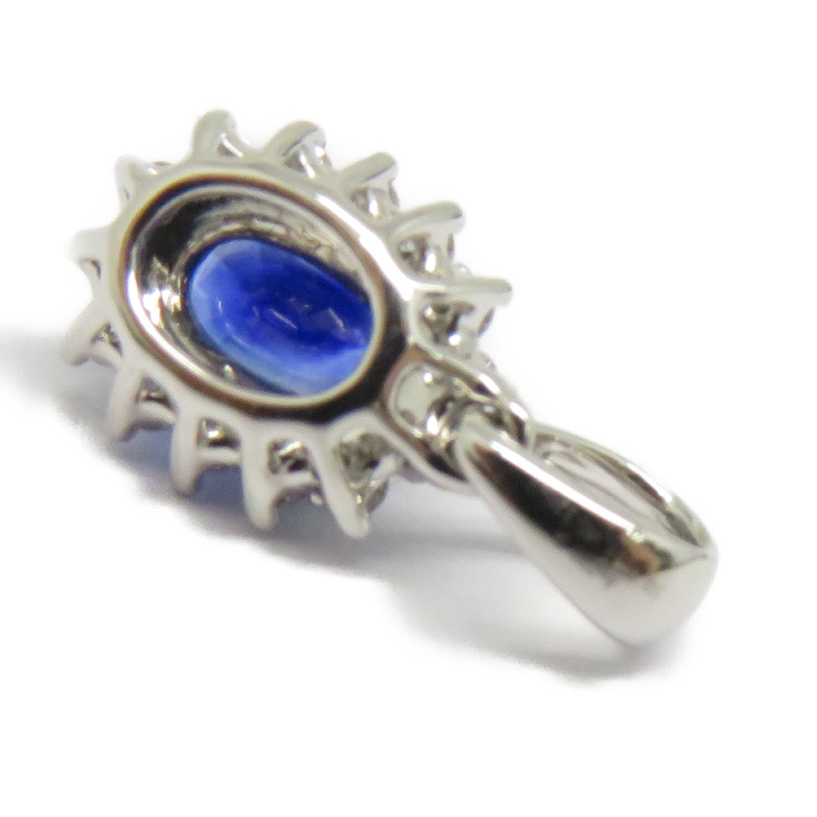 JEWELRY 【激減優惠】18K白金Sapphire Diamond Pendant Top 0.67ct藍寶石/0.123ct鑽石吊墜