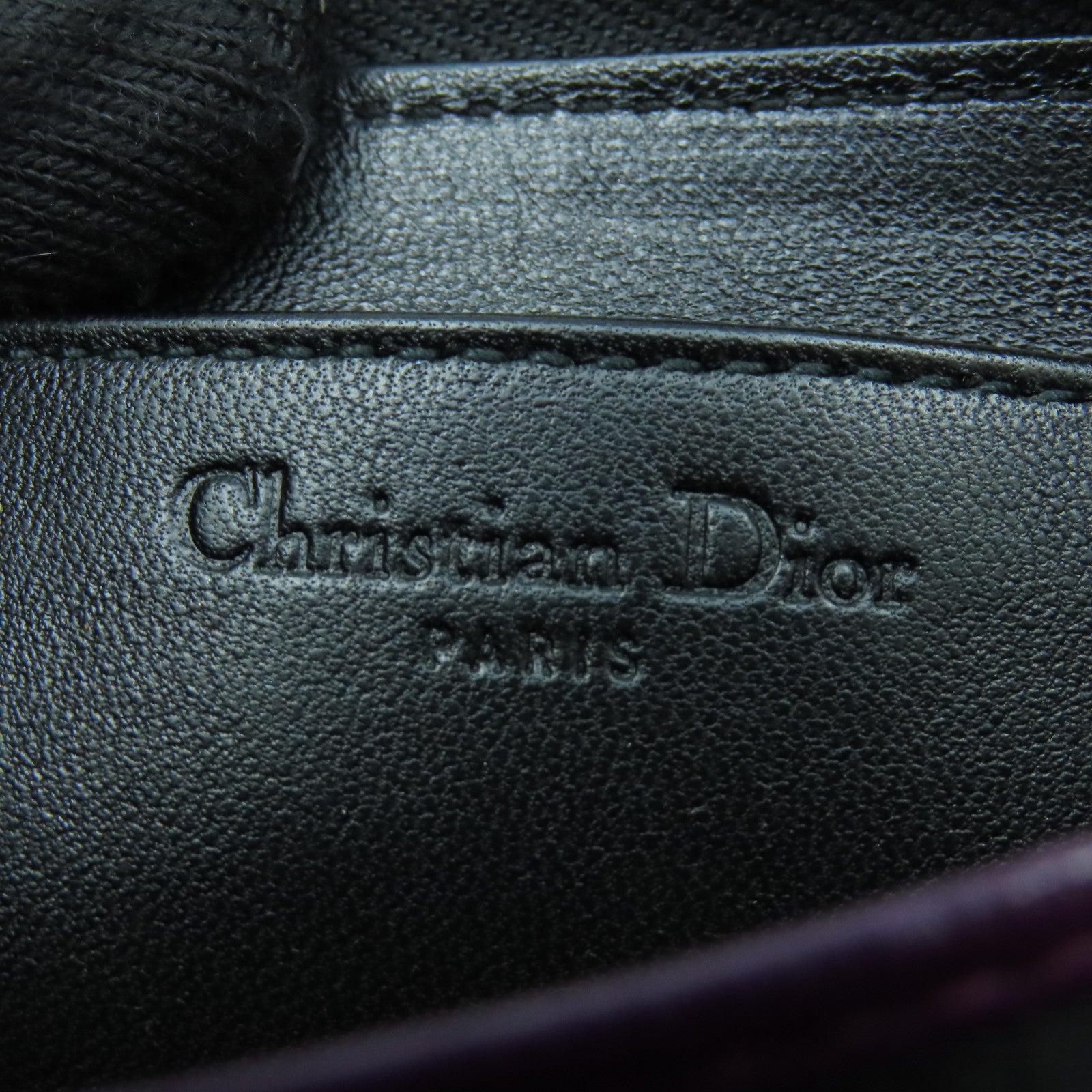 Dior 羊皮皮革Lady Dior Voyageur Small Coin Purse金扣零錢包黑色