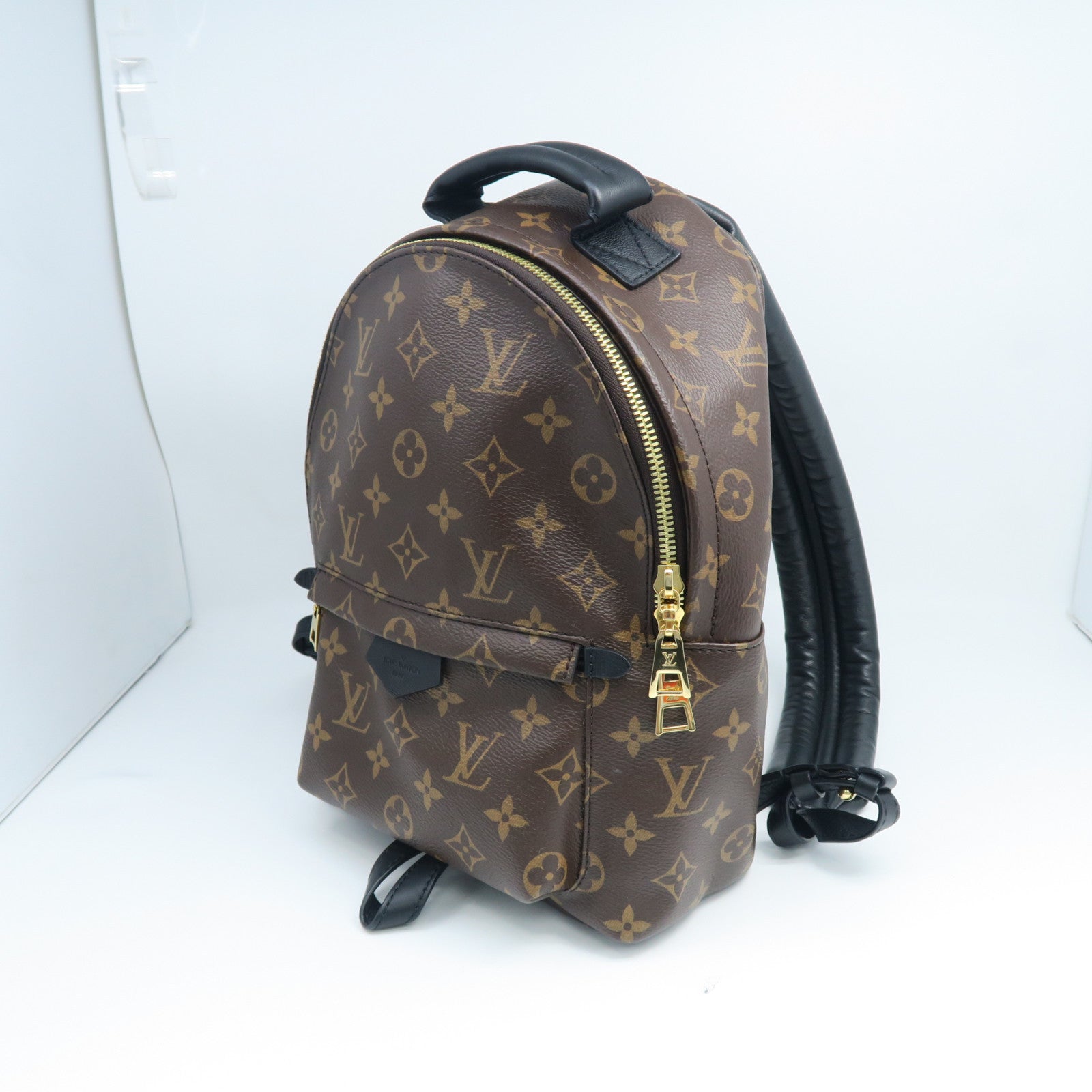 LOUIS VUITTON Monogram Palm Springs PM Gold Buckle Backpack Brown