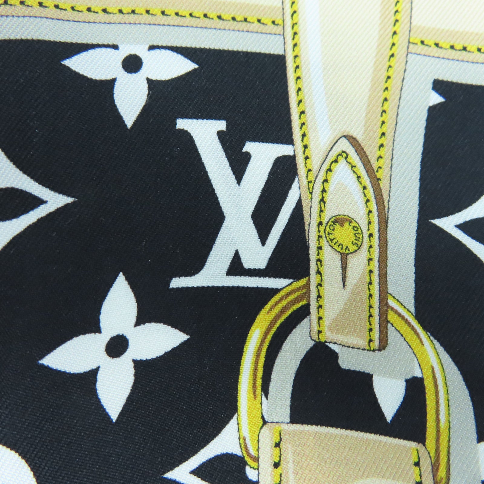 LOUIS VUITTON 絲質Monogram Confindential絲巾黑色