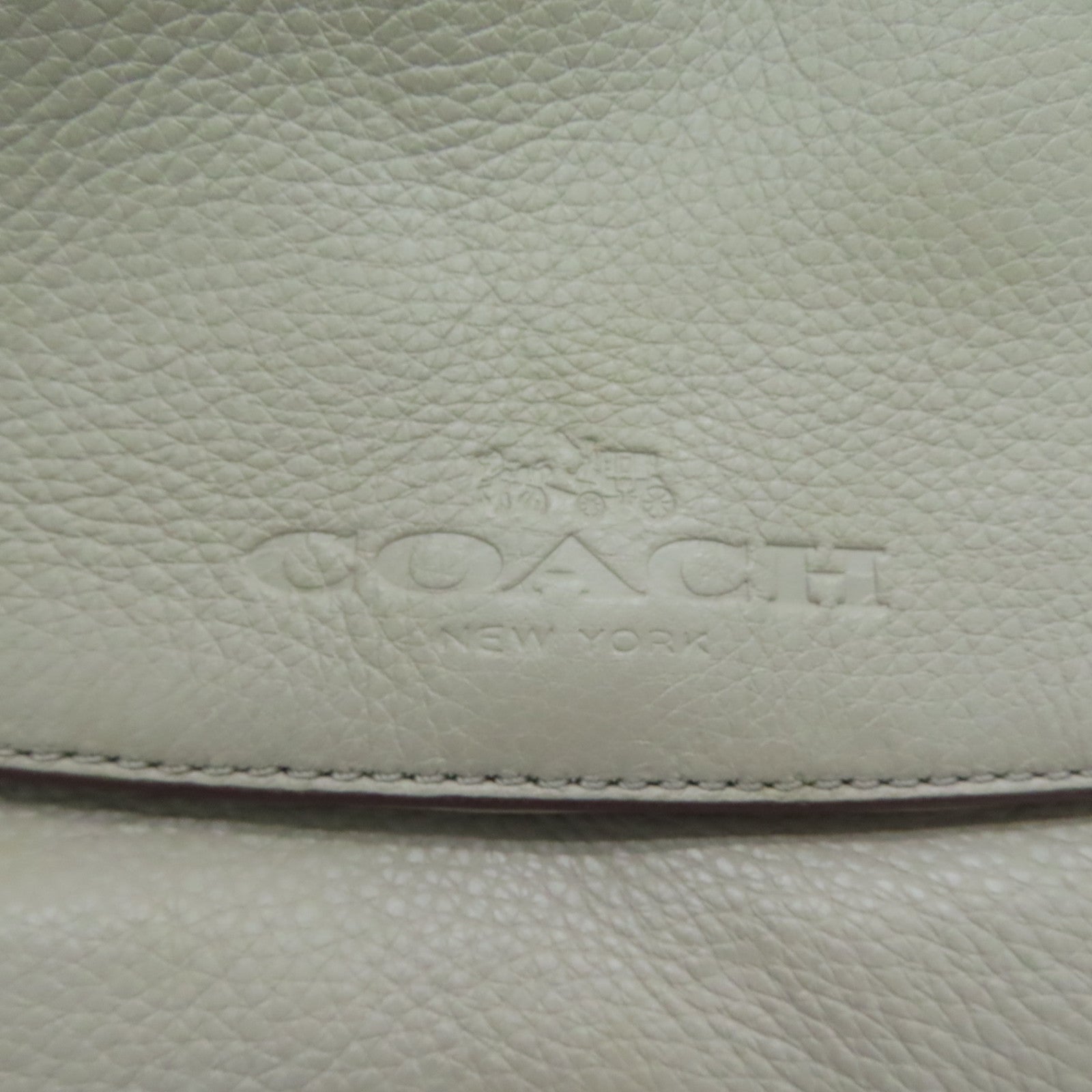 COACH 皮革Handbag銀扣手挽袋灰色