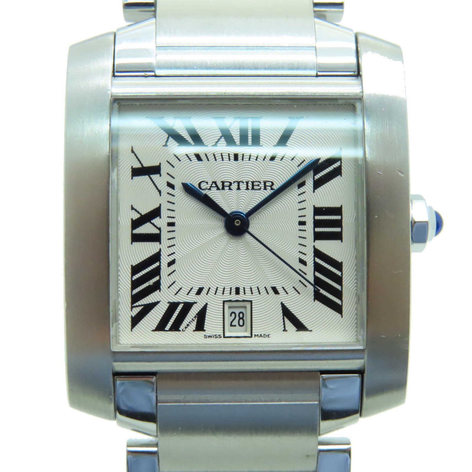 CARTIER Tank Francaise不鏽鋼手錶自動機芯白色