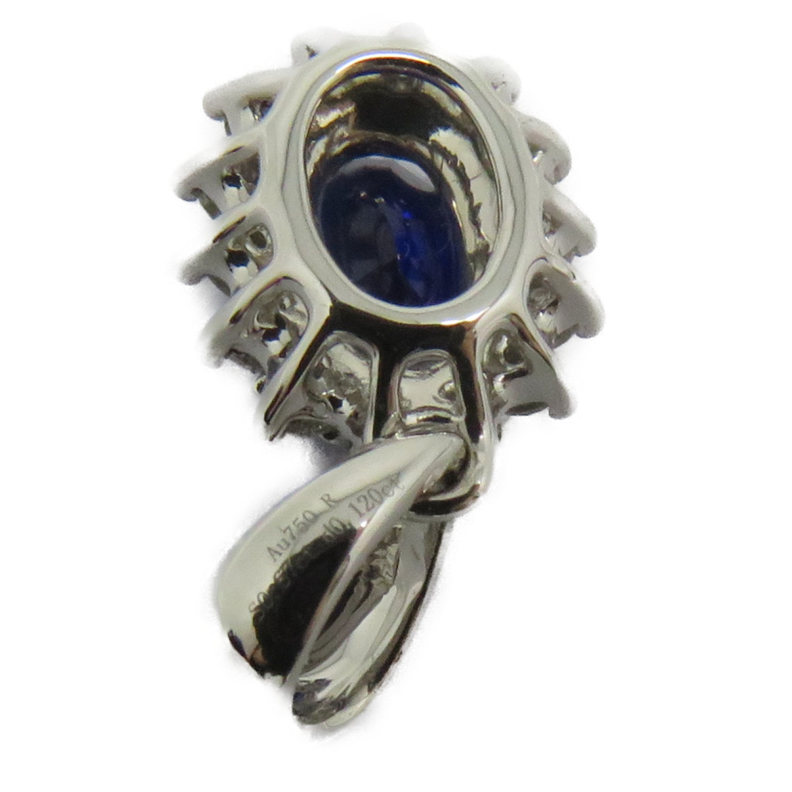 JEWELRY 【激減優惠】18K白金Sapphire Diamond Pendant Top 0.67ct藍寶石/0.123ct鑽石吊墜