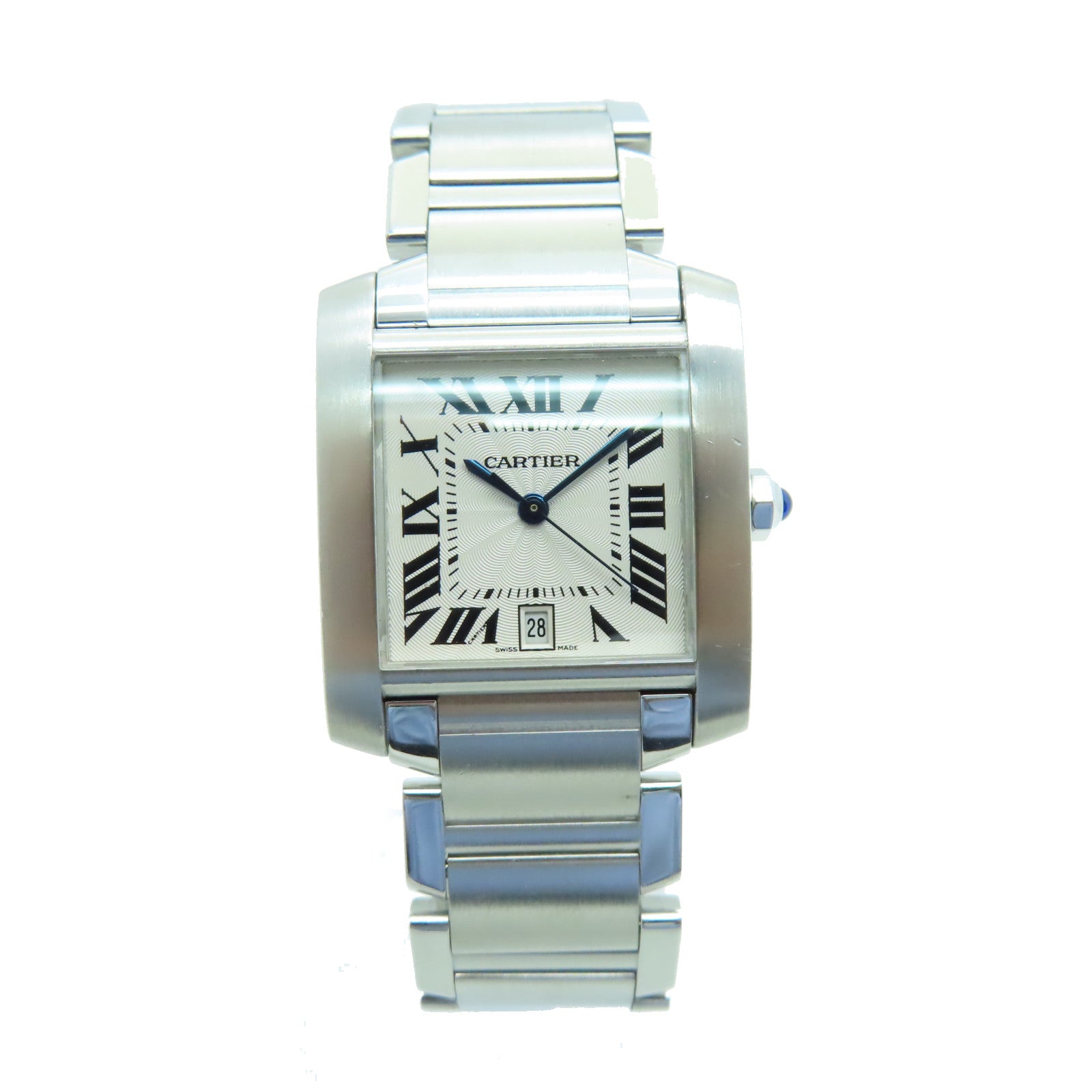 CARTIER Tank Francaise不鏽鋼手錶自動機芯白色