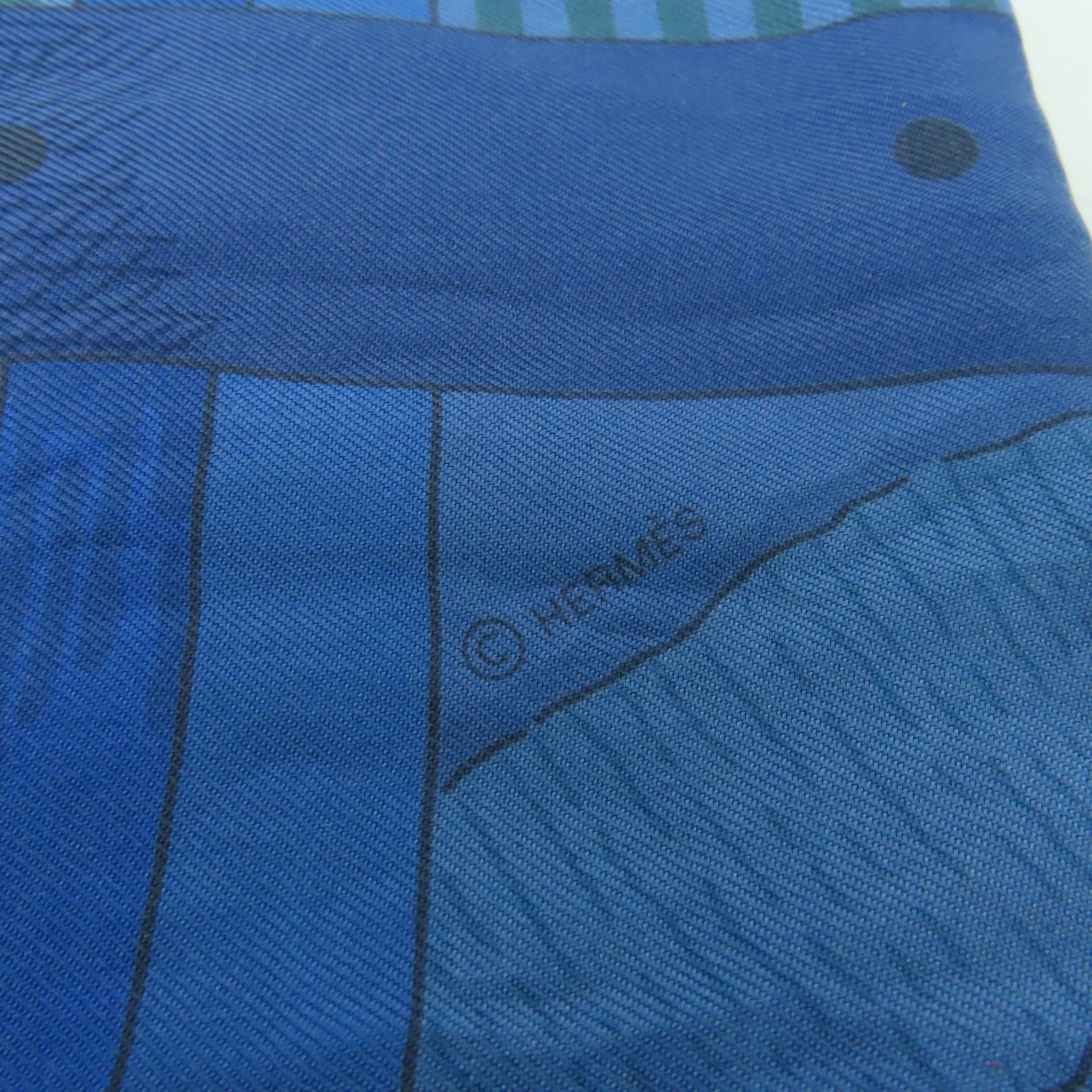 HERMES 【激減優惠】絲質Maxi Twilly絲巾藍色