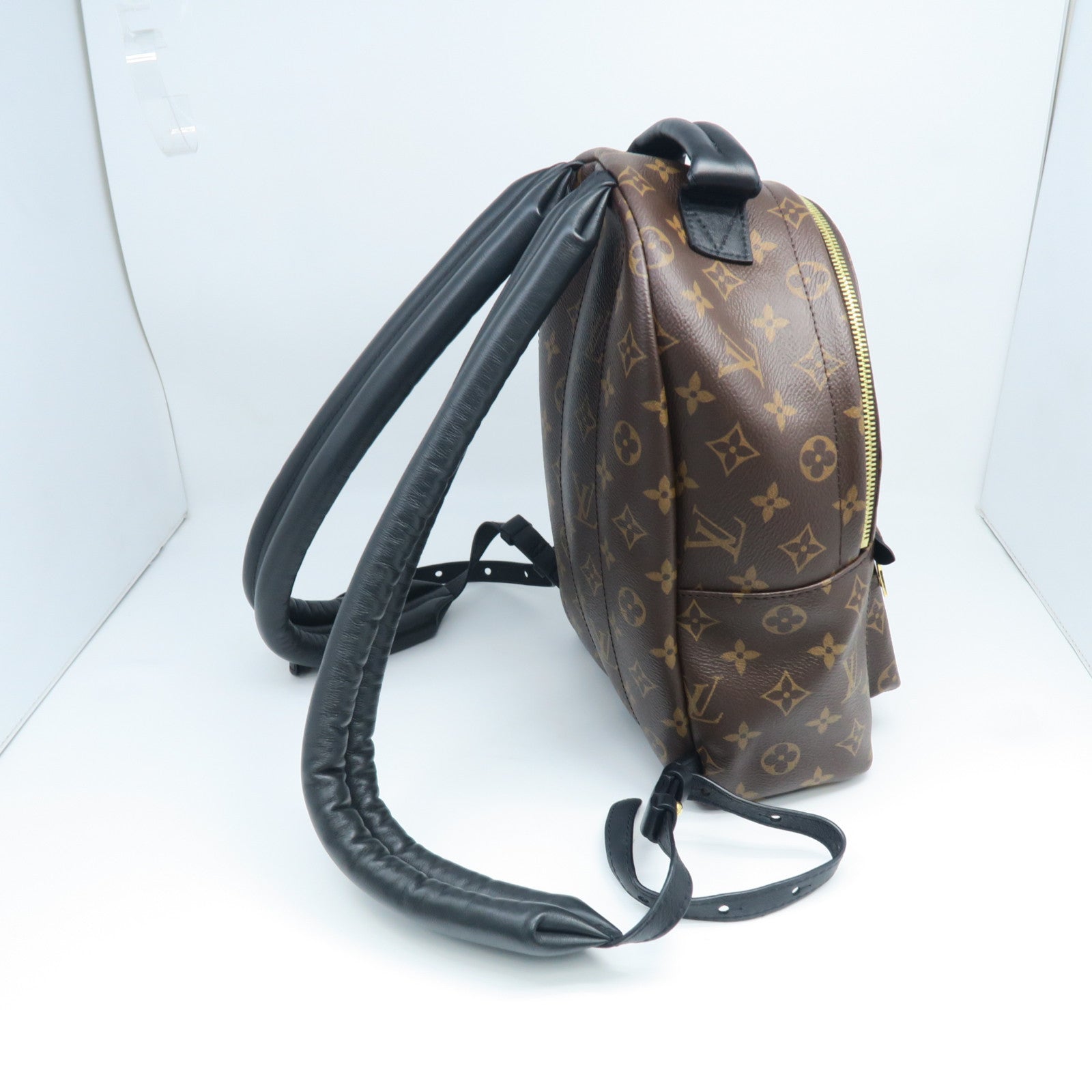 LOUIS VUITTON Monogram Palm Springs PM Gold Buckle Backpack Brown