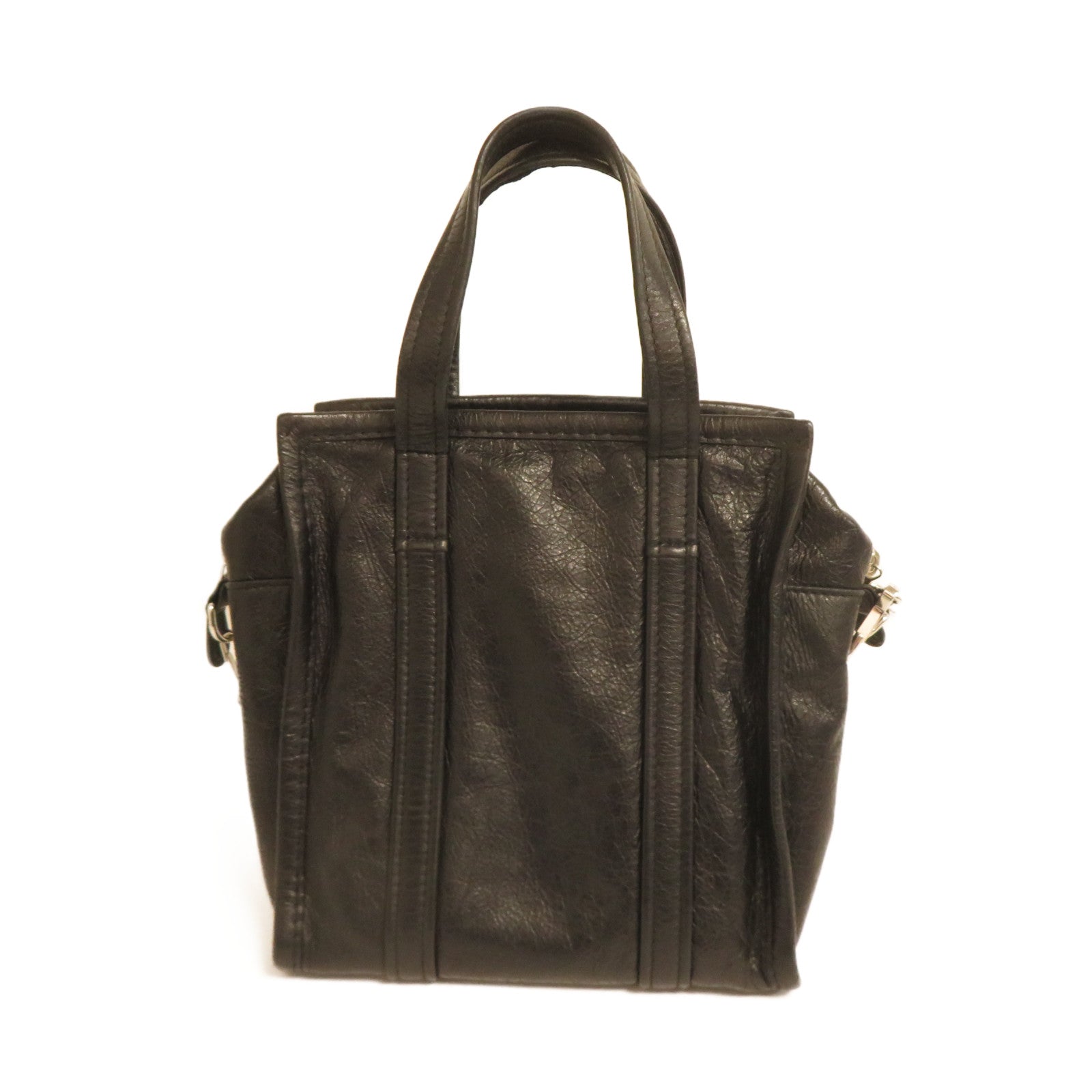 BALENCIAGA 牛皮皮革Shopper Bazar金扣手挽肩背兩用袋黑色
