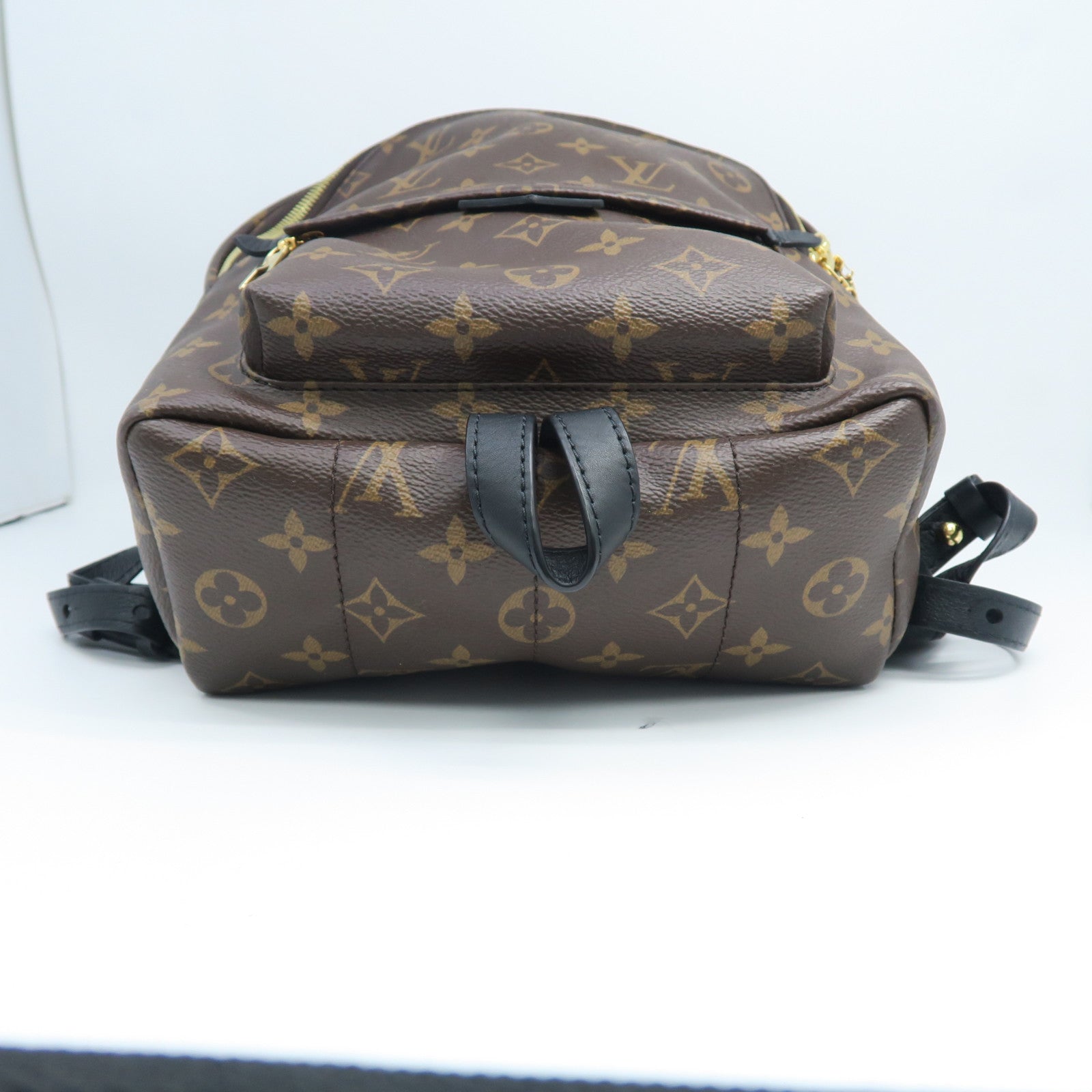 LOUIS VUITTON Monogram Palm Springs PM Gold Buckle Backpack Brown