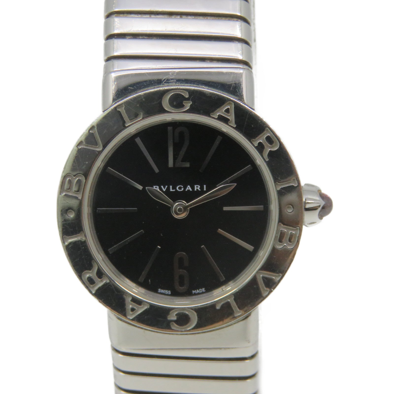 BVLGARI 【激減優惠】不鏽鋼Tubogas Watch手錶石英機芯黑色/銀色