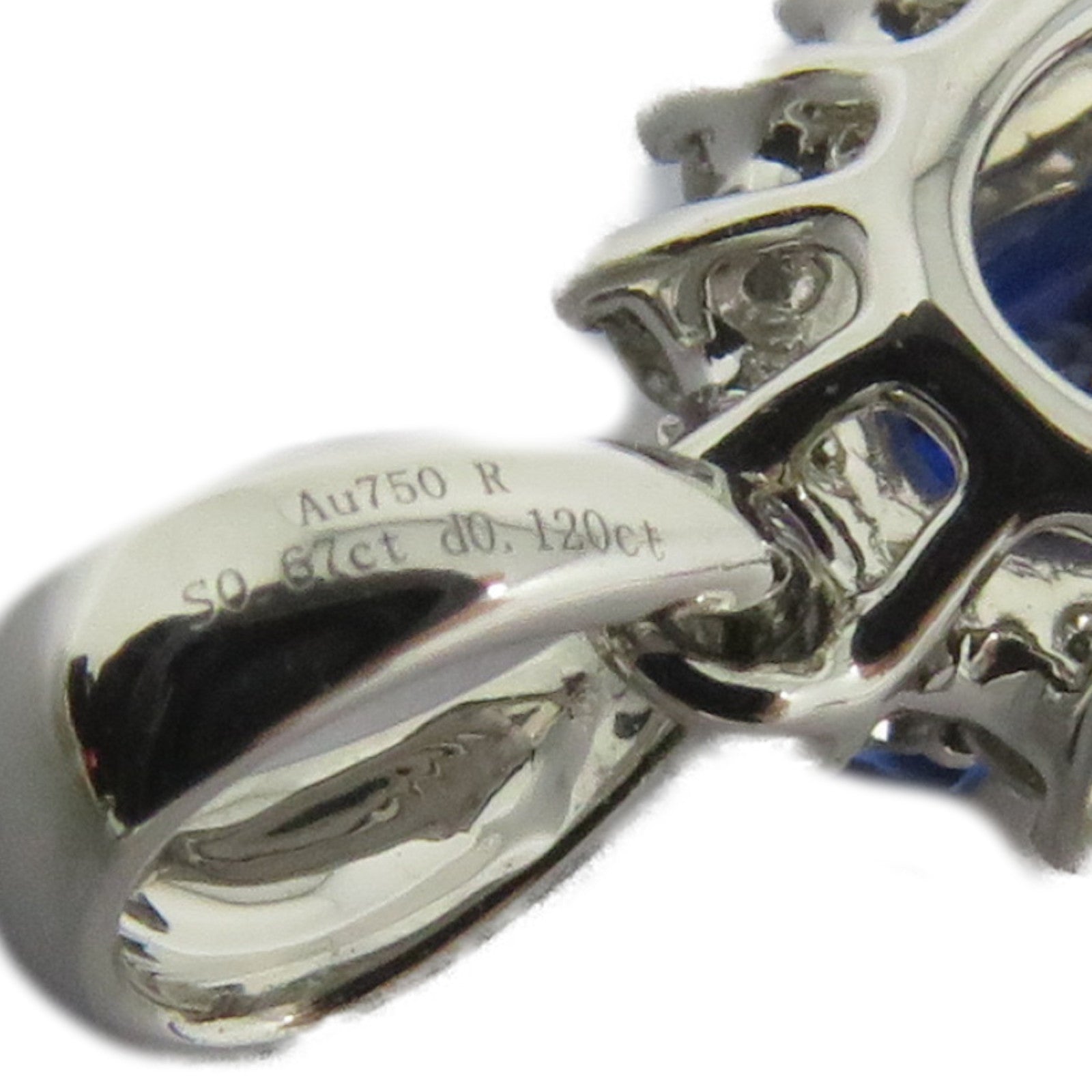 JEWELRY 【激減優惠】18K白金Sapphire Diamond Pendant Top 0.67ct藍寶石/0.123ct鑽石吊墜