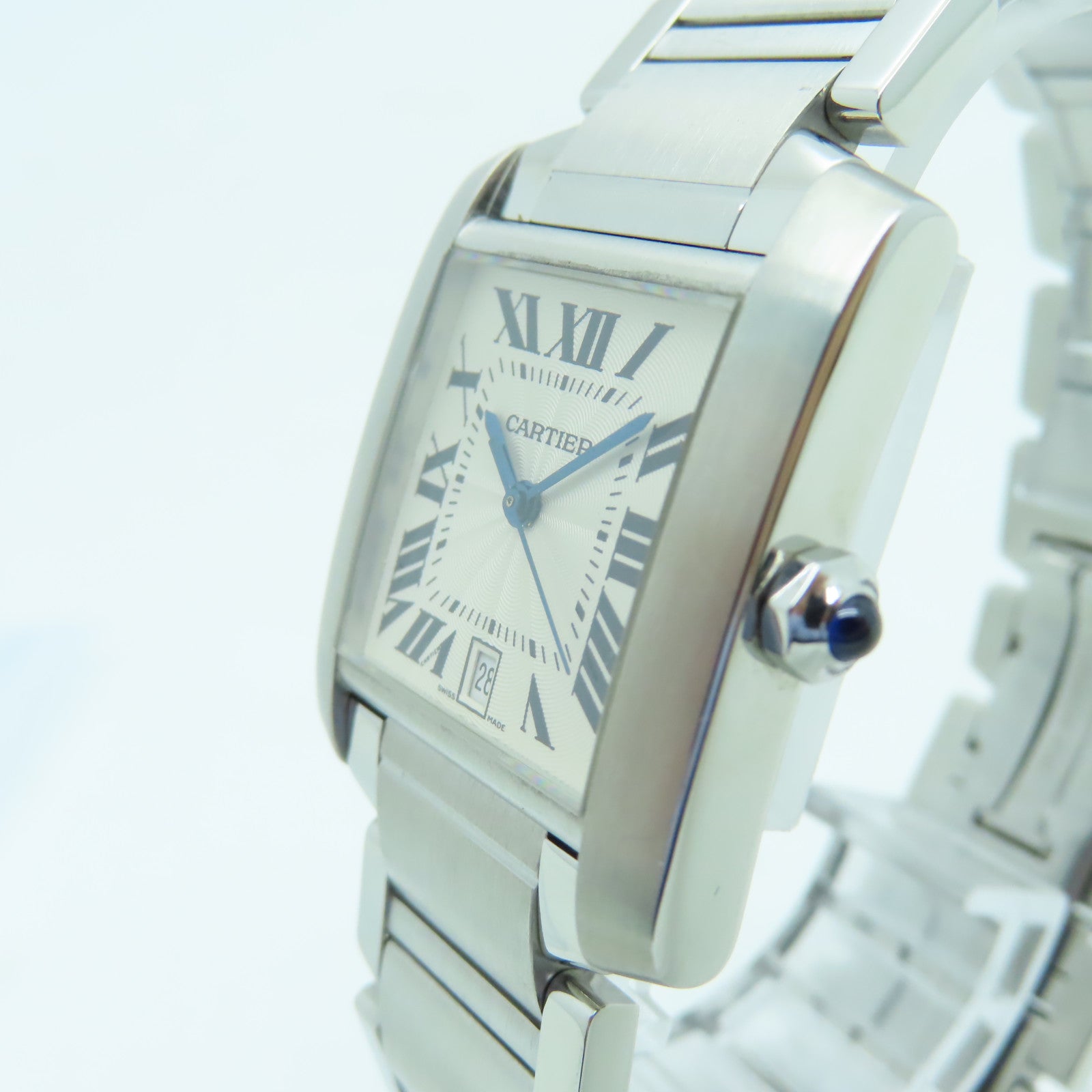 CARTIER Tank Francaise不鏽鋼手錶自動機芯白色
