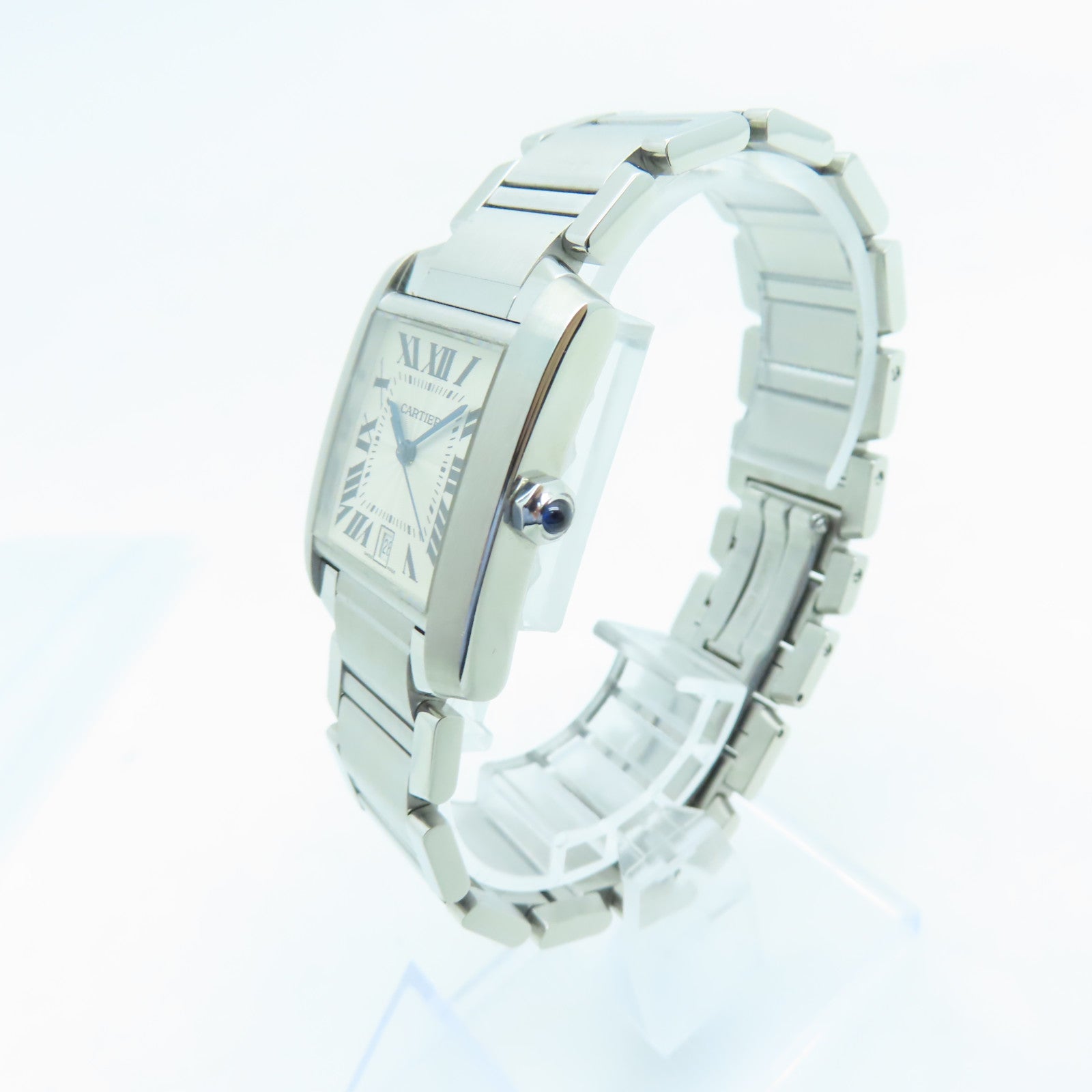 CARTIER Tank Francaise不鏽鋼手錶自動機芯白色