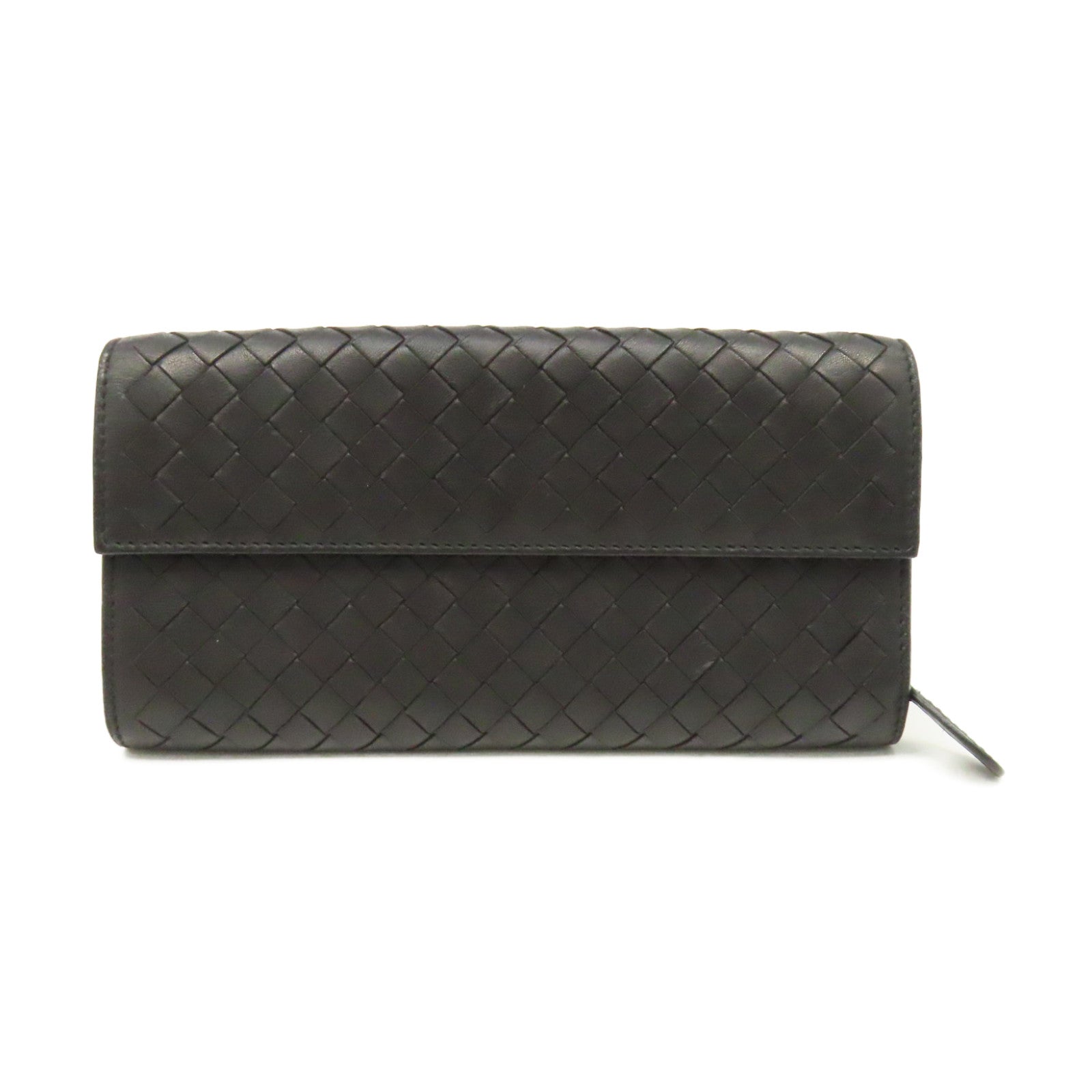 BOTTEGA VENETA 【激減優惠】織紋皮革Long Wallet長錢包黑色