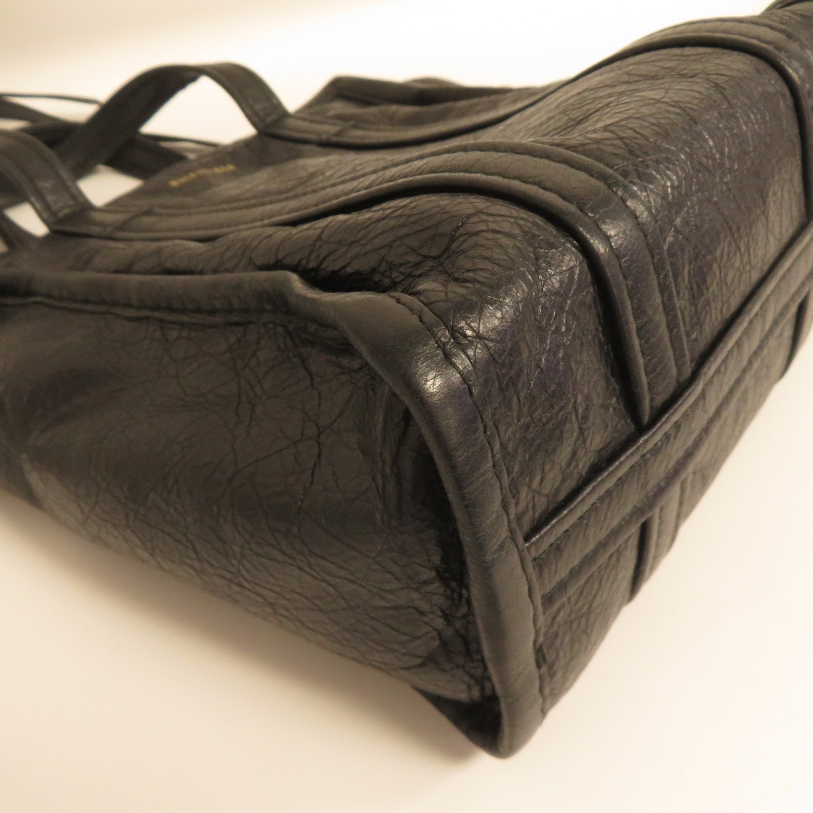 BALENCIAGA 牛皮皮革Shopper Bazar金扣手挽肩背兩用袋黑色