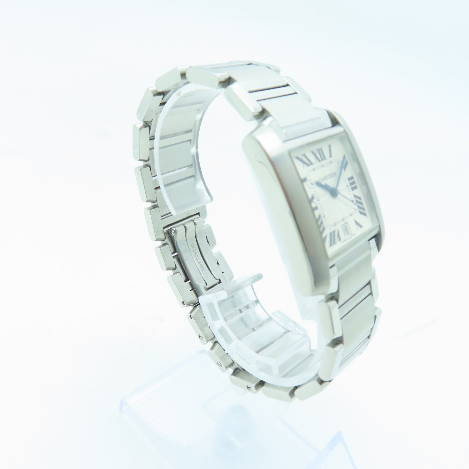 CARTIER Tank Francaise不鏽鋼手錶自動機芯白色