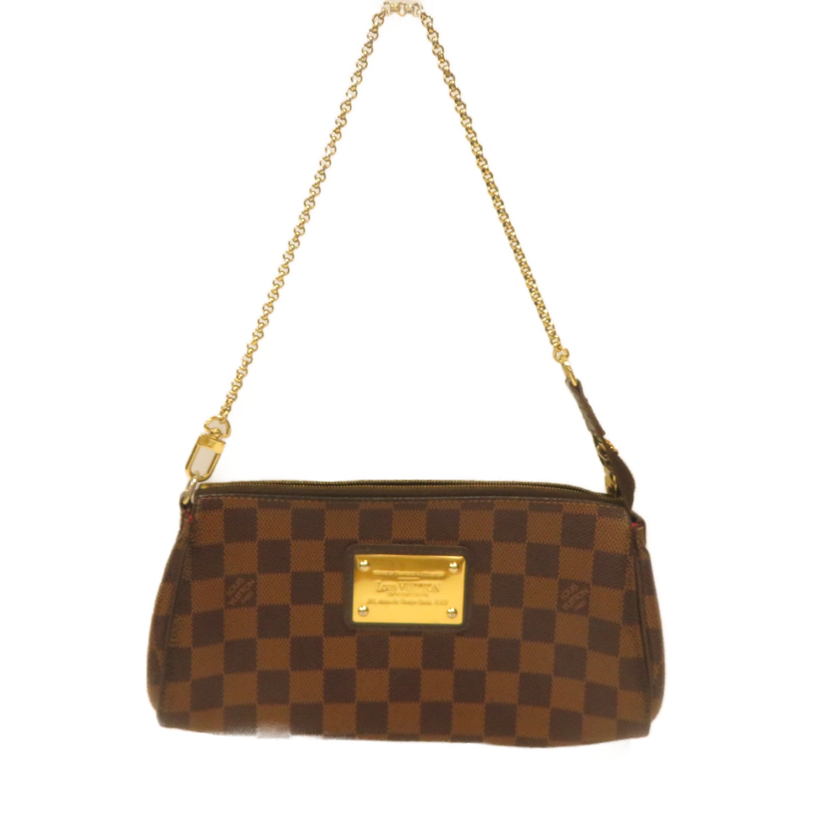 LOUIS VUITTON Damier Eva金扣鏈帶肩背袋啡色