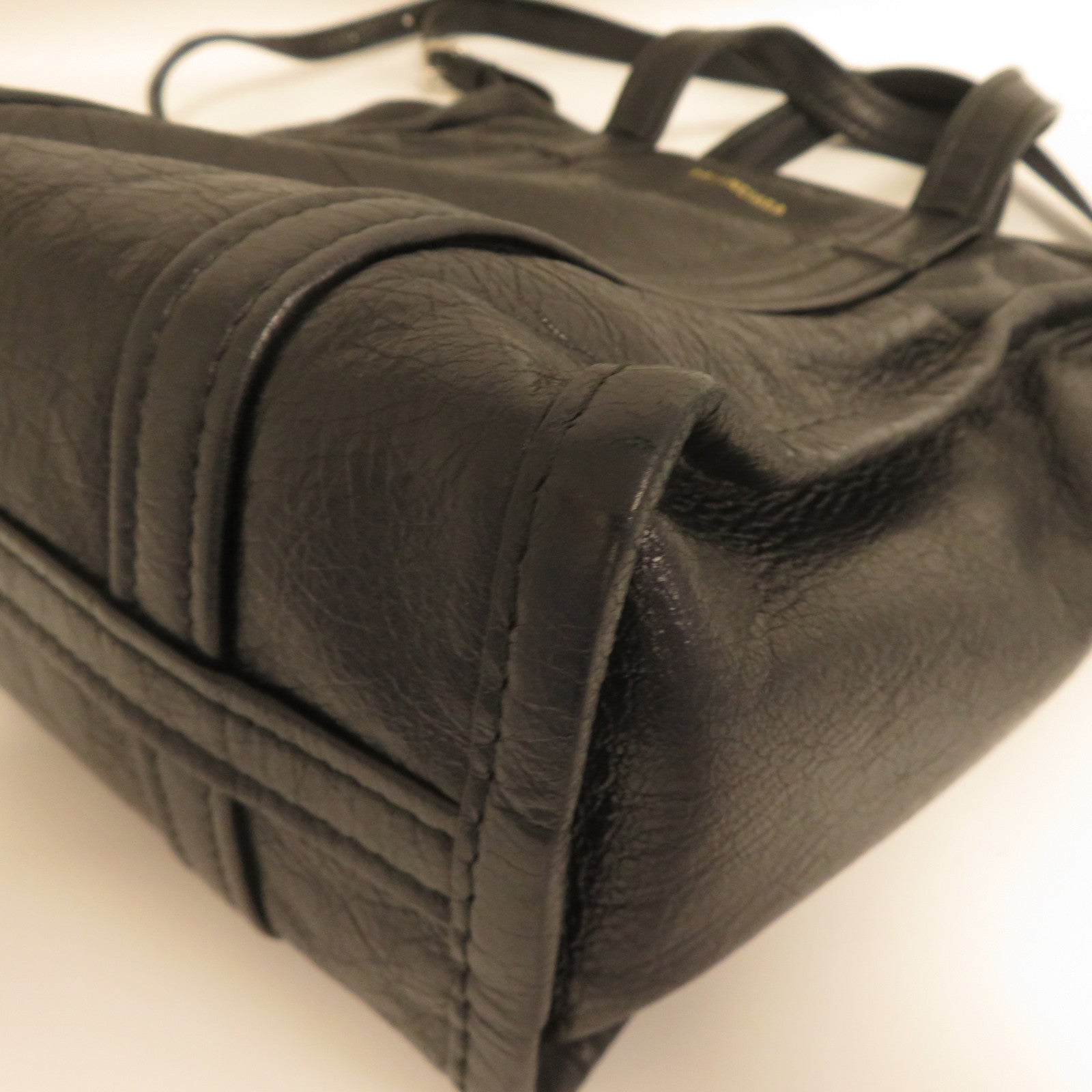 BALENCIAGA 牛皮皮革Shopper Bazar金扣手挽肩背兩用袋黑色