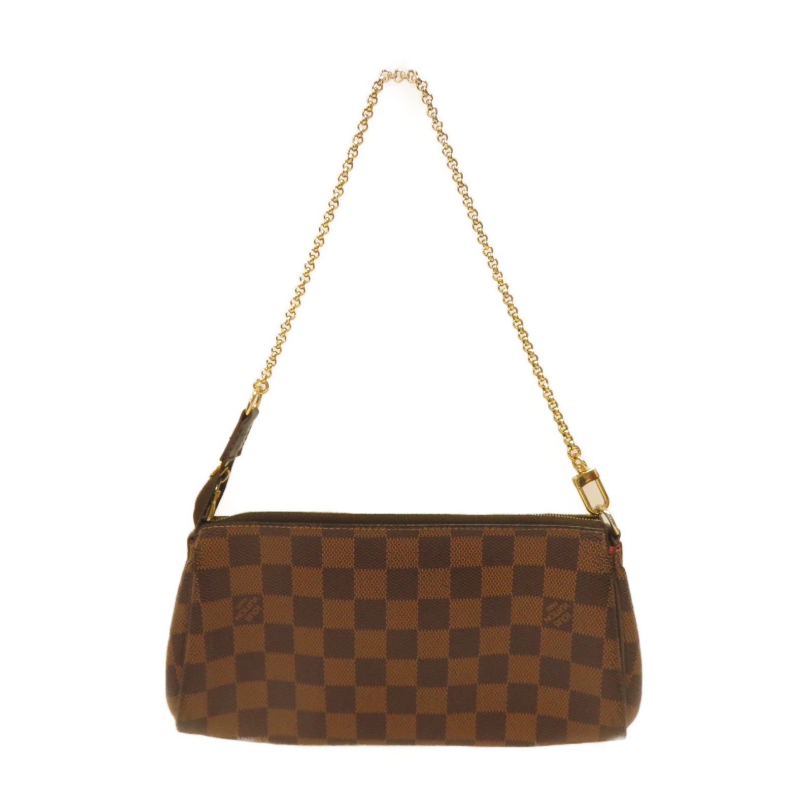 LOUIS VUITTON Damier Eva金扣鏈帶肩背袋啡色