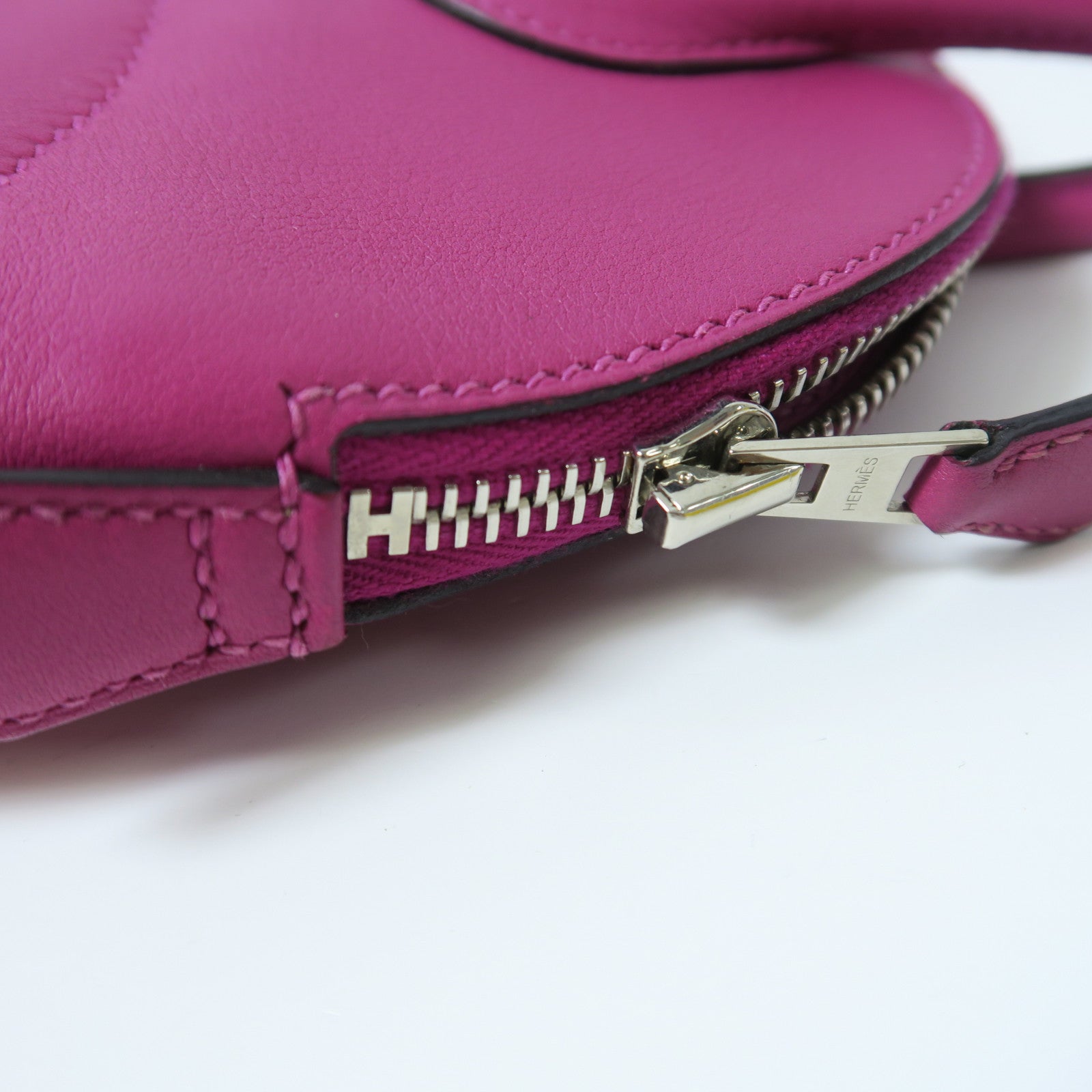 HERMES Swift皮革Bolide 27銀扣手挽肩背兩用袋玫瑰紫色