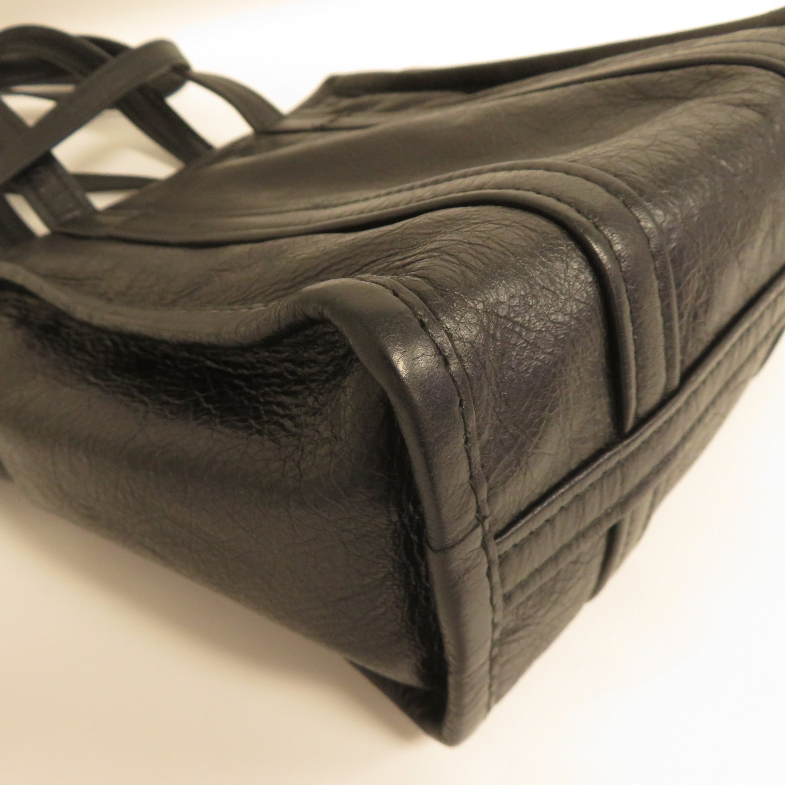 BALENCIAGA 牛皮皮革Shopper Bazar金扣手挽肩背兩用袋黑色