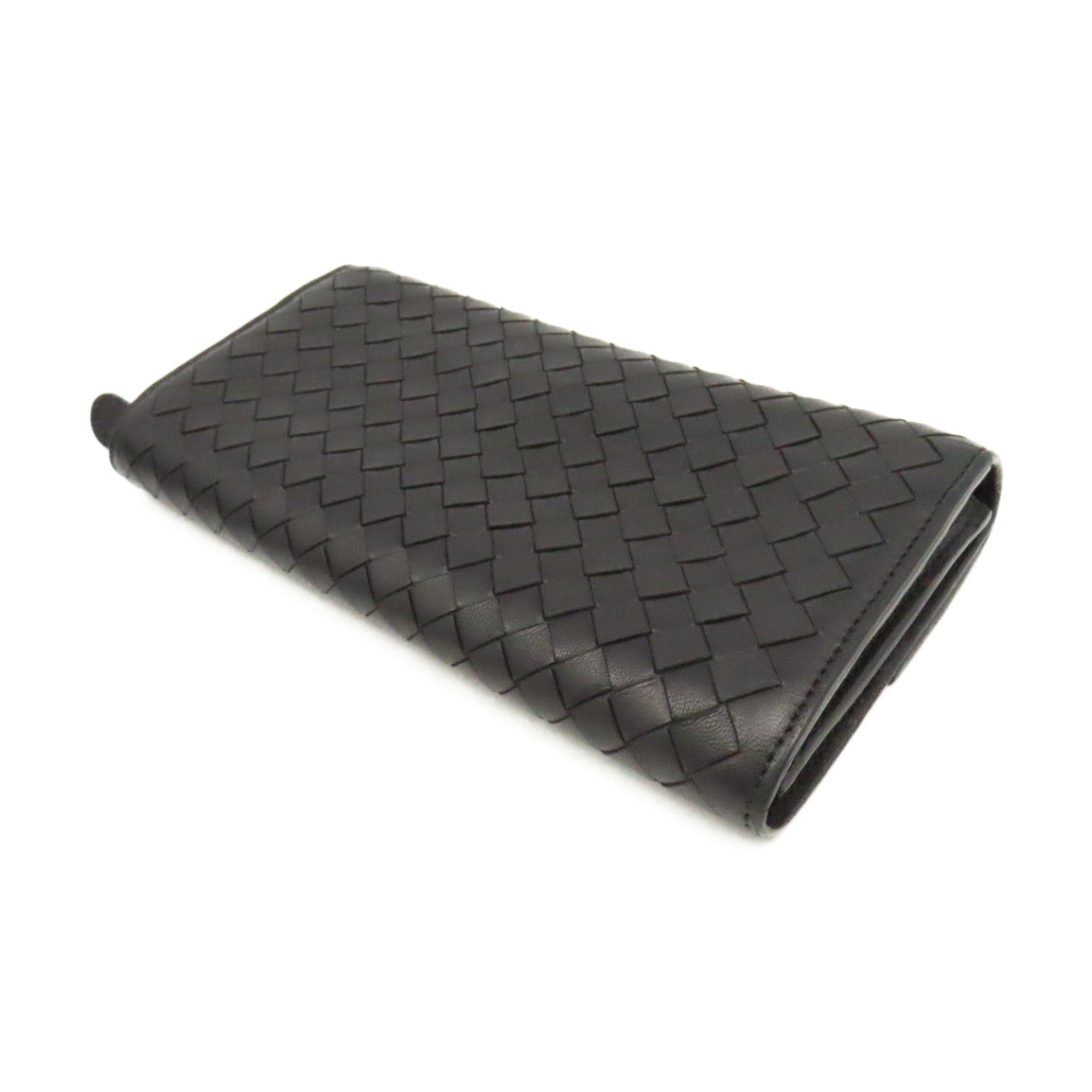BOTTEGA VENETA 【激減優惠】織紋皮革Long Wallet長錢包黑色