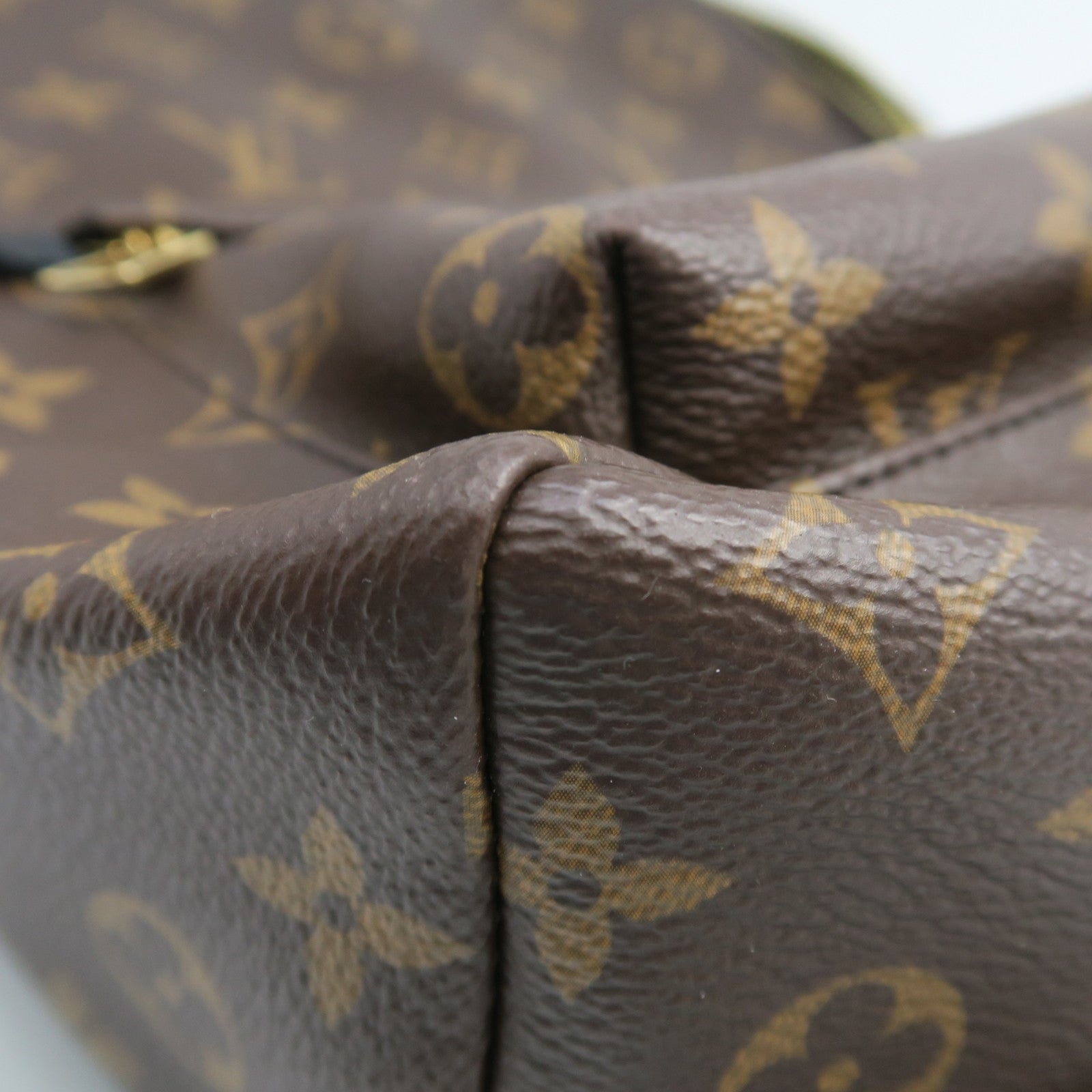 LOUIS VUITTON Monogram Palm Springs PM Gold Buckle Backpack Brown
