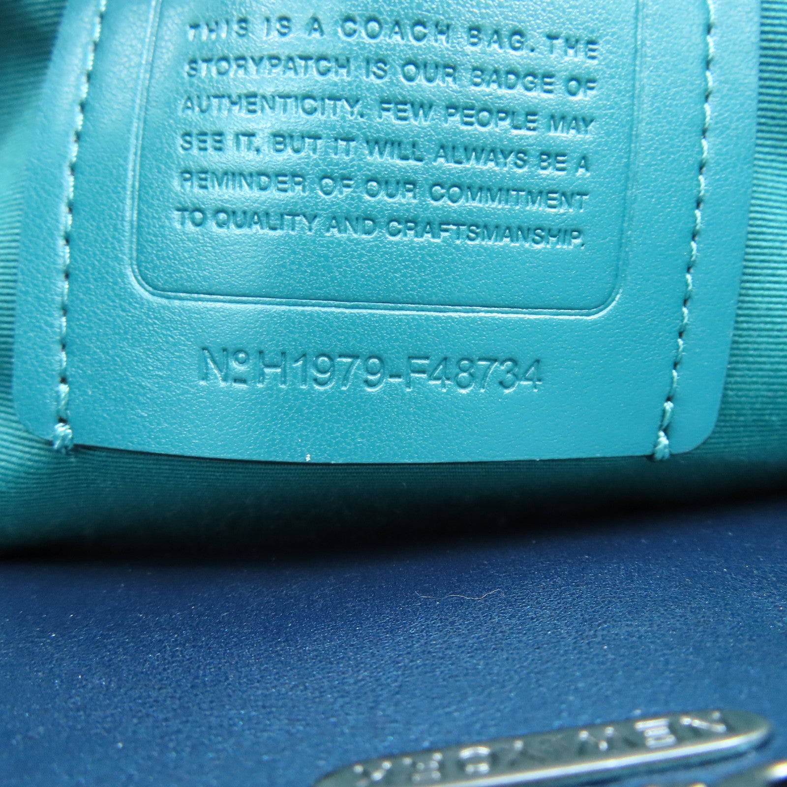 COACH 牛皮皮革Tote Bag銀扣手挽肩背兩用袋綠色