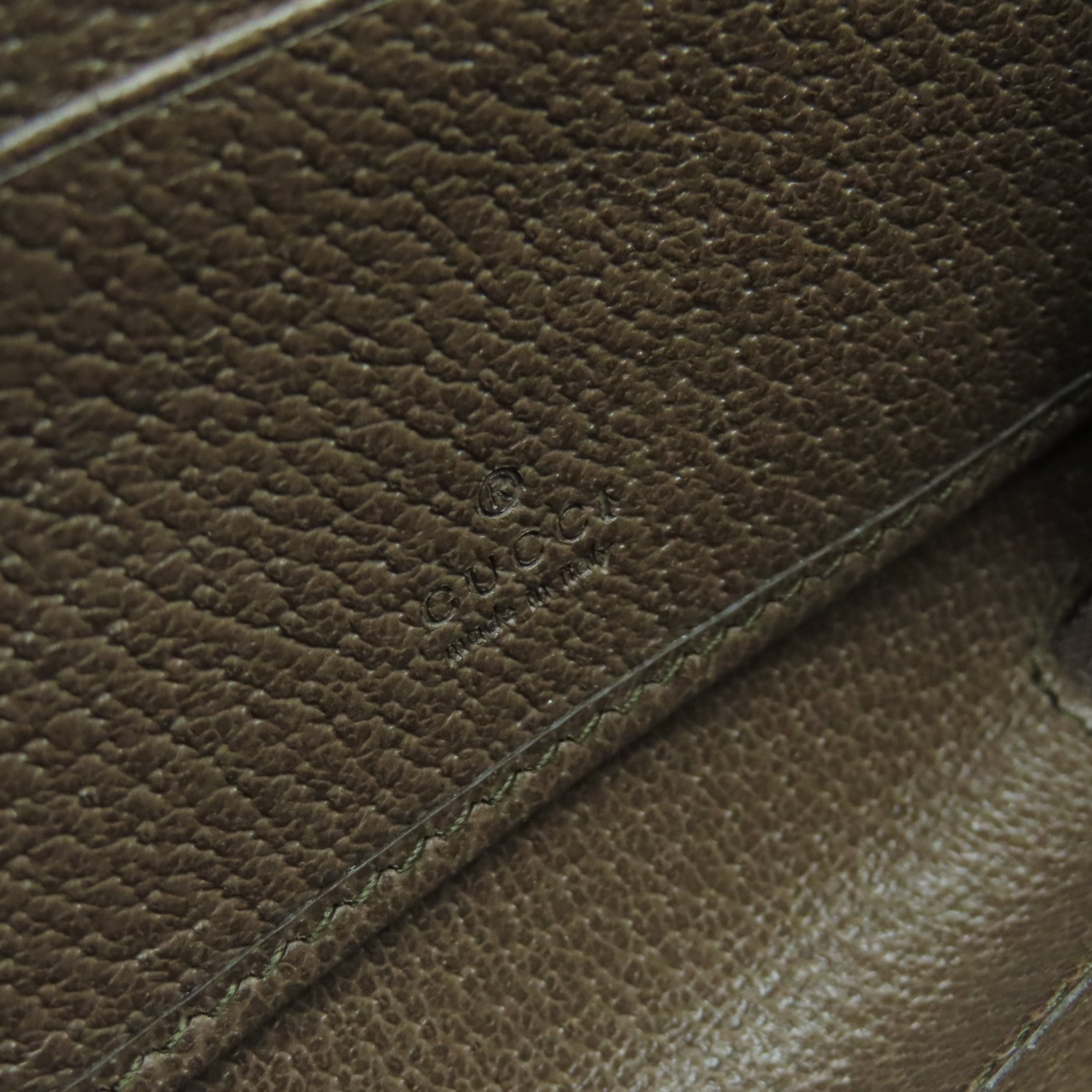 GUCCI 塗層帆布/牛皮皮革Ophidia Shoulder Bag金扣肩背袋啡色