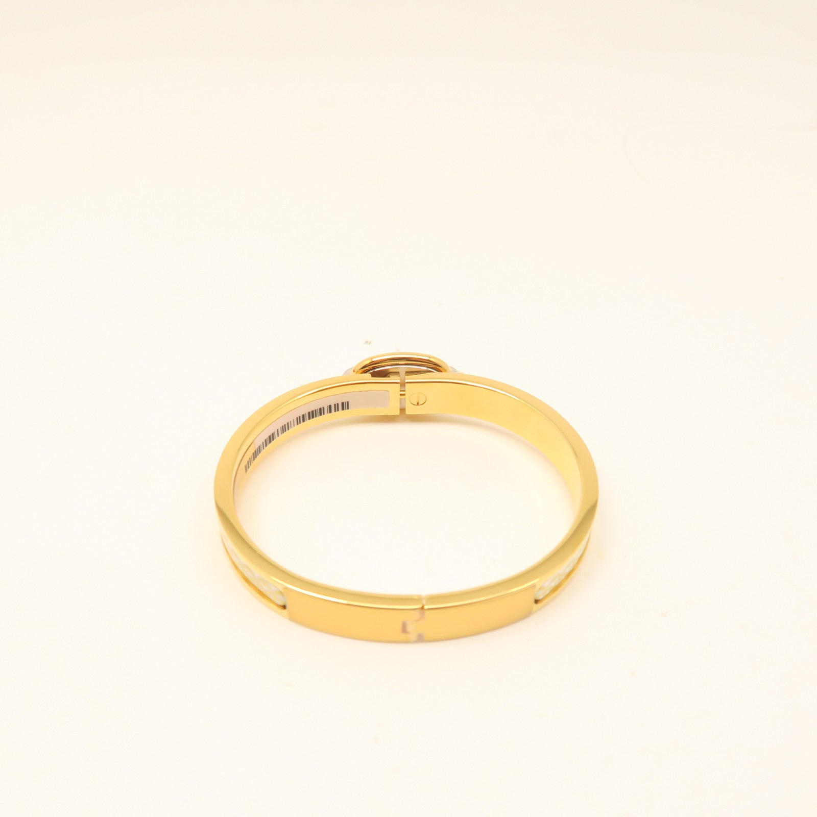 HERMES Metal/Ceramic Mini Clic CDA Bracelet Yellow/White