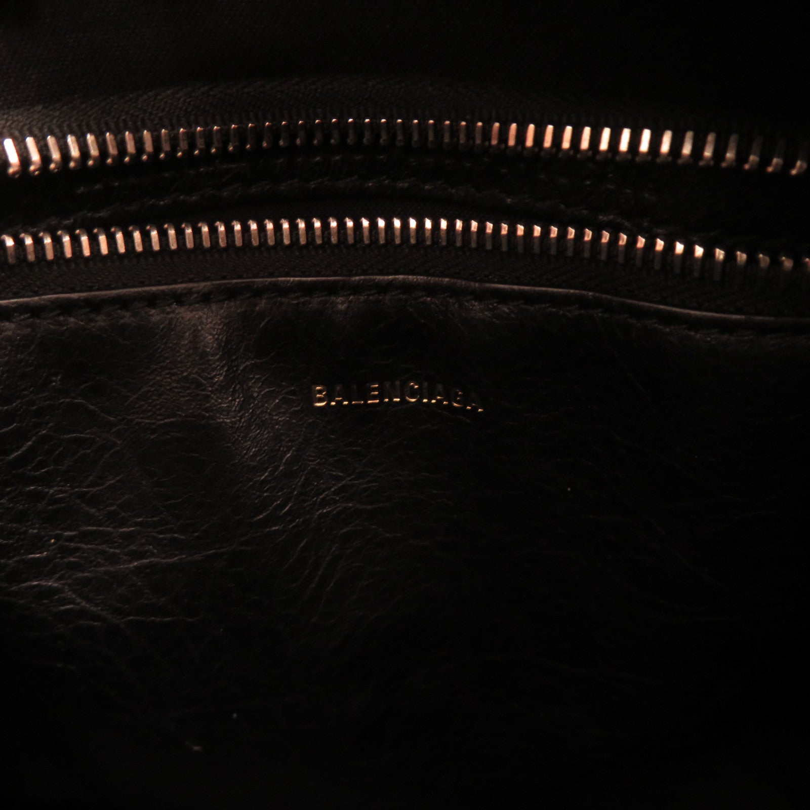 BALENCIAGA 牛皮皮革Shopper Bazar金扣手挽肩背兩用袋黑色