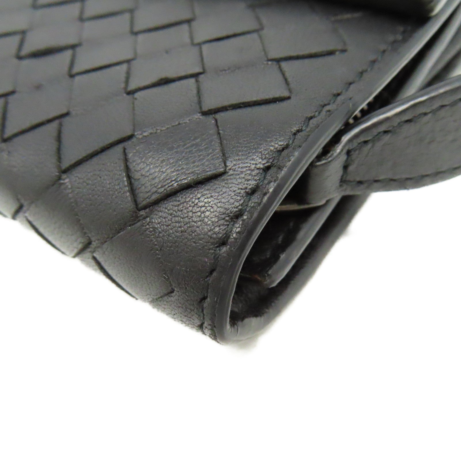 BOTTEGA VENETA 【激減優惠】織紋皮革Long Wallet長錢包黑色
