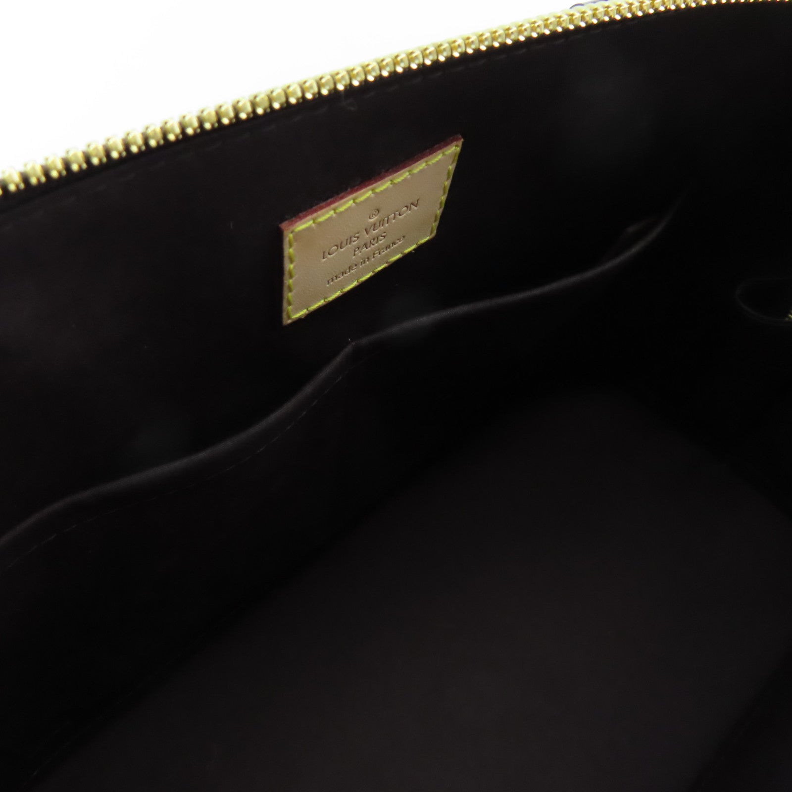 LOUIS VUITTON Monogram Vernis Alma PM金扣手挽袋深紅色