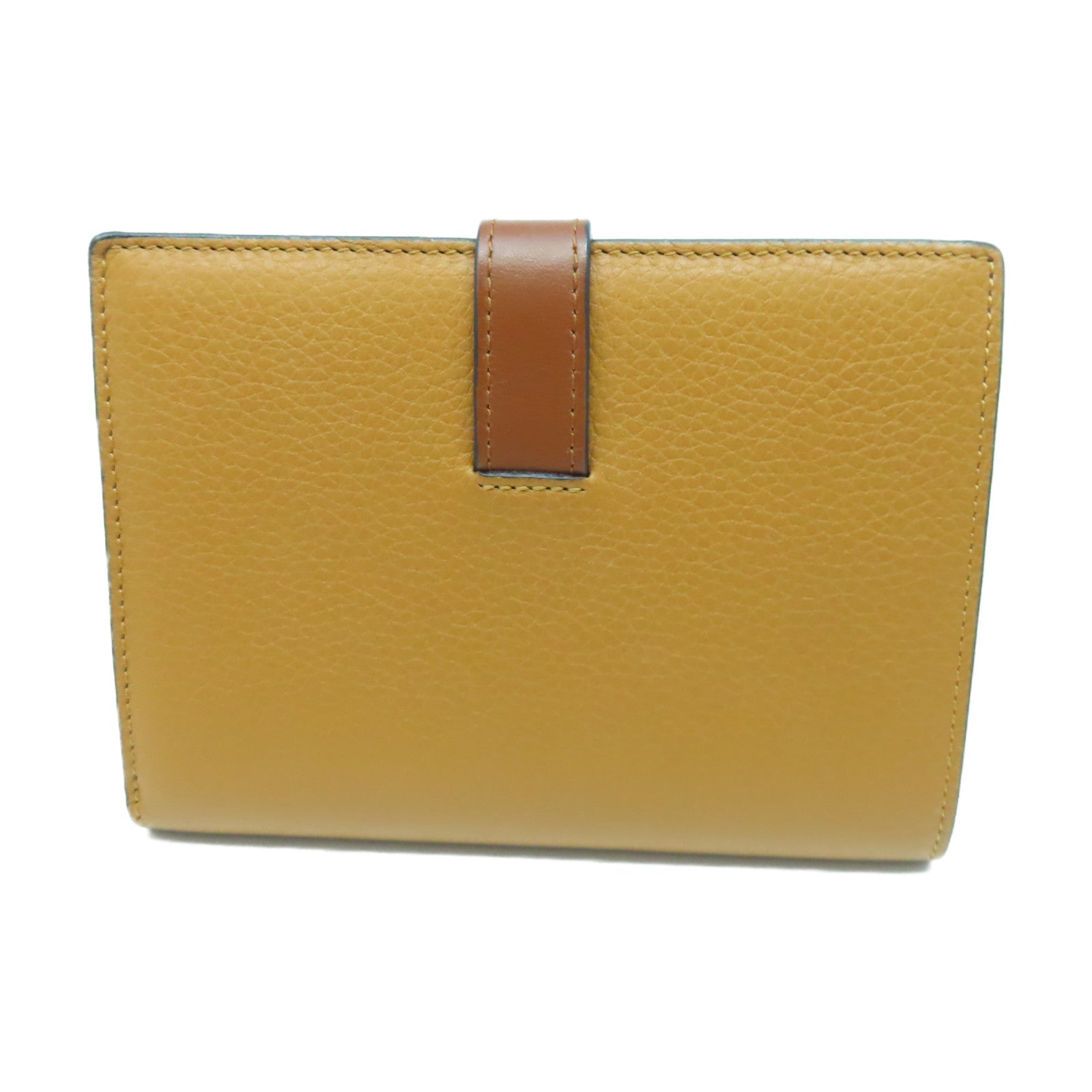 LOEWE 牛皮皮革Wallet銀扣錢包棕色