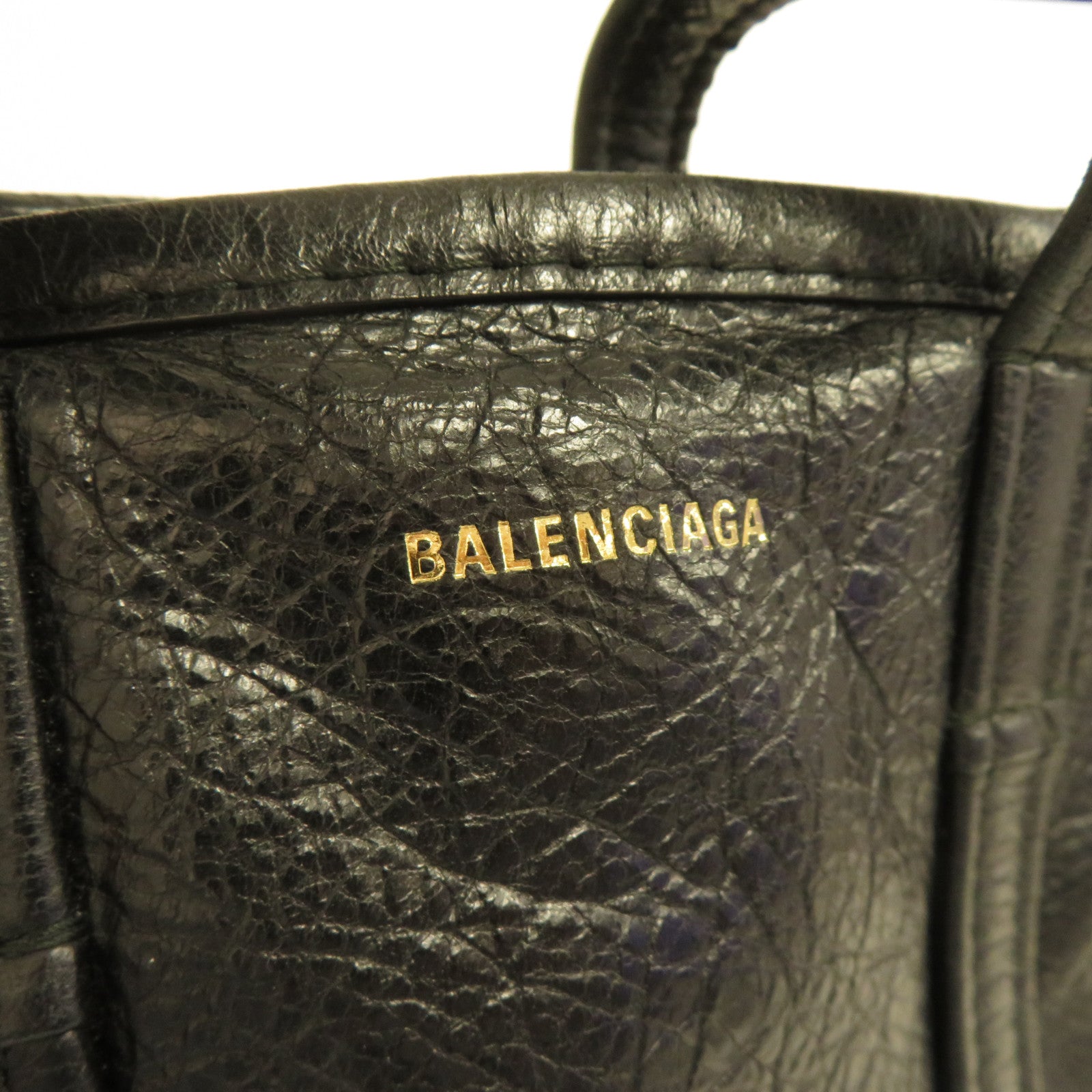 BALENCIAGA 牛皮皮革Shopper Bazar金扣手挽肩背兩用袋黑色