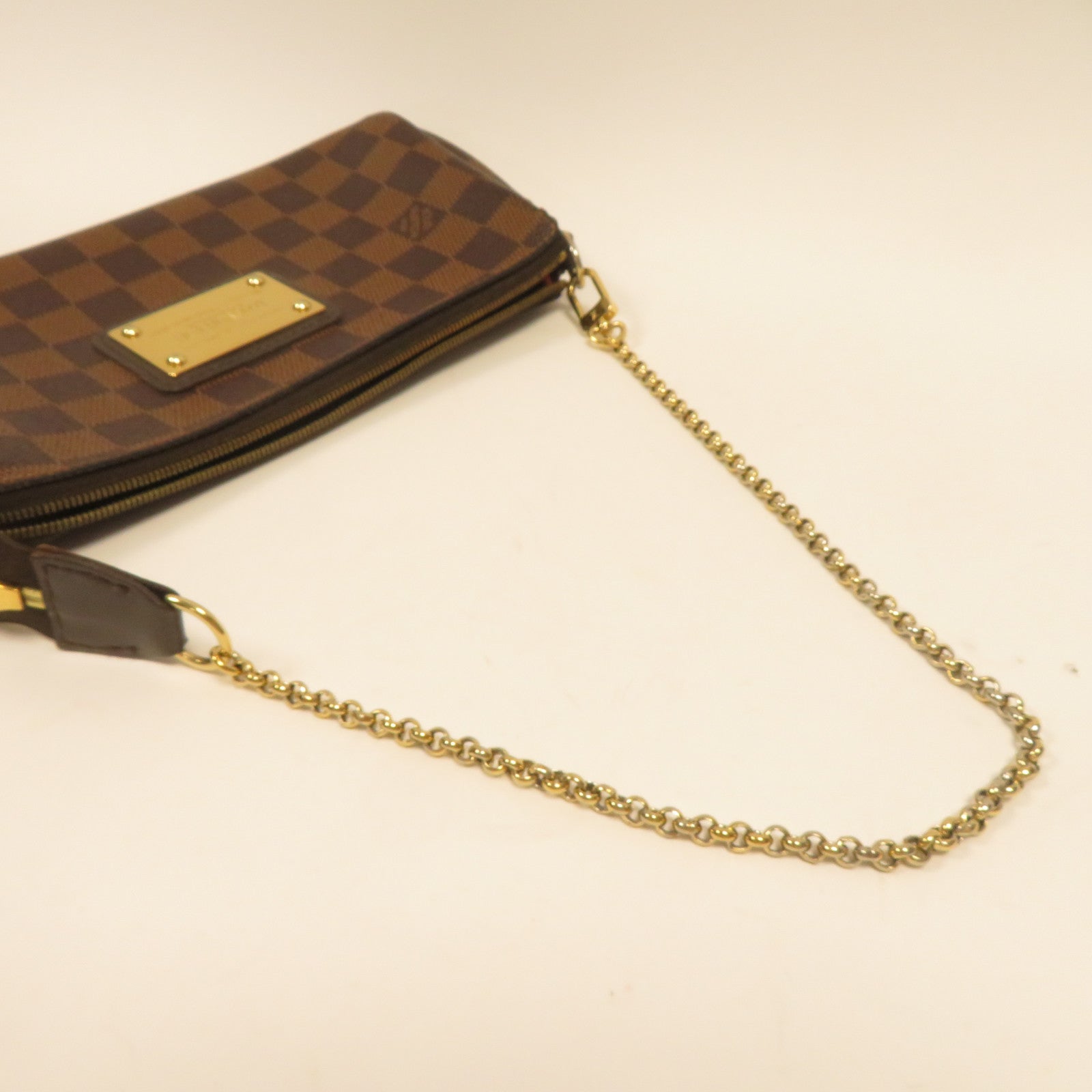 LOUIS VUITTON Damier Eva金扣鏈帶肩背袋啡色
