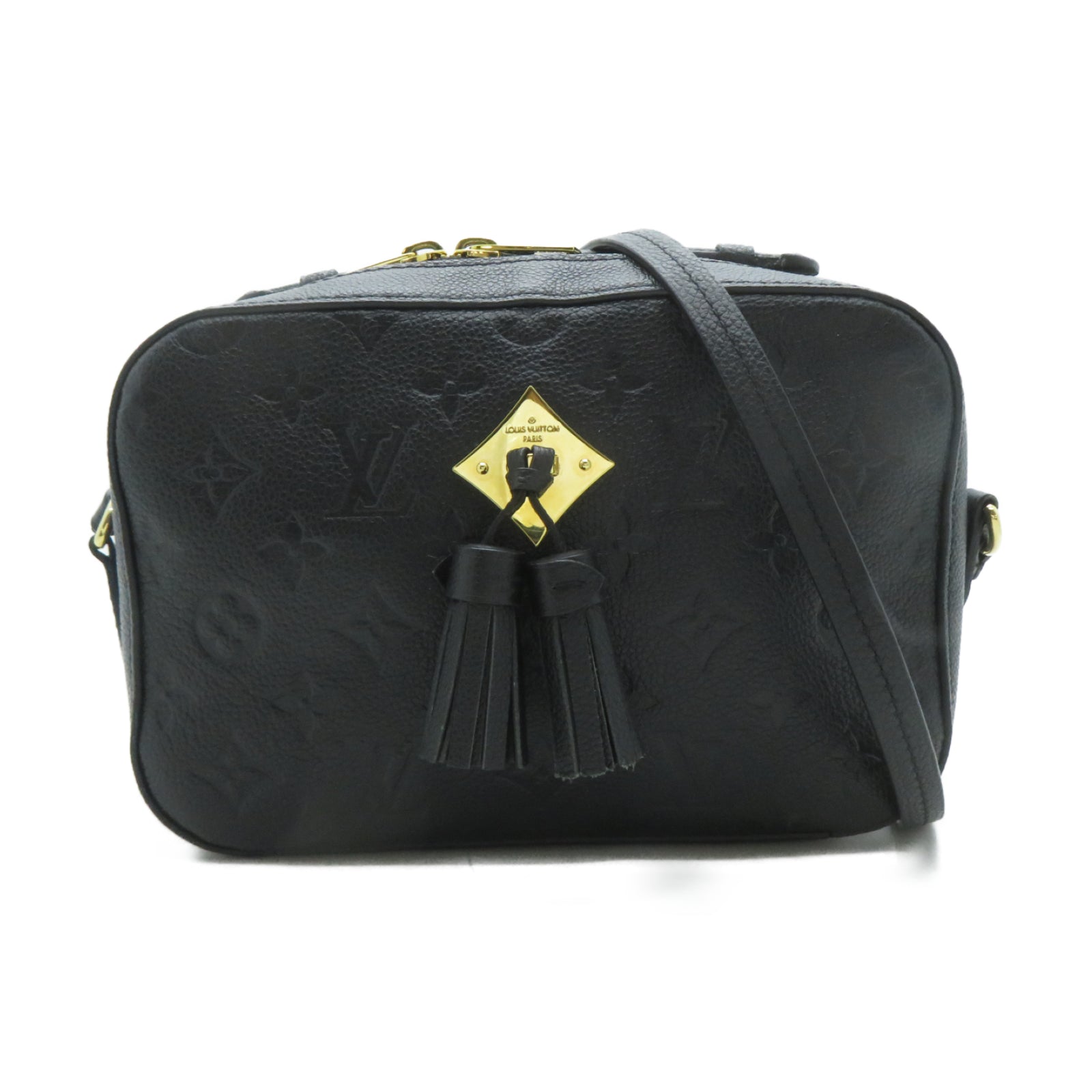 LOUIS VUITTON Monogram Empreinte Saiutonge金扣肩背袋黑色