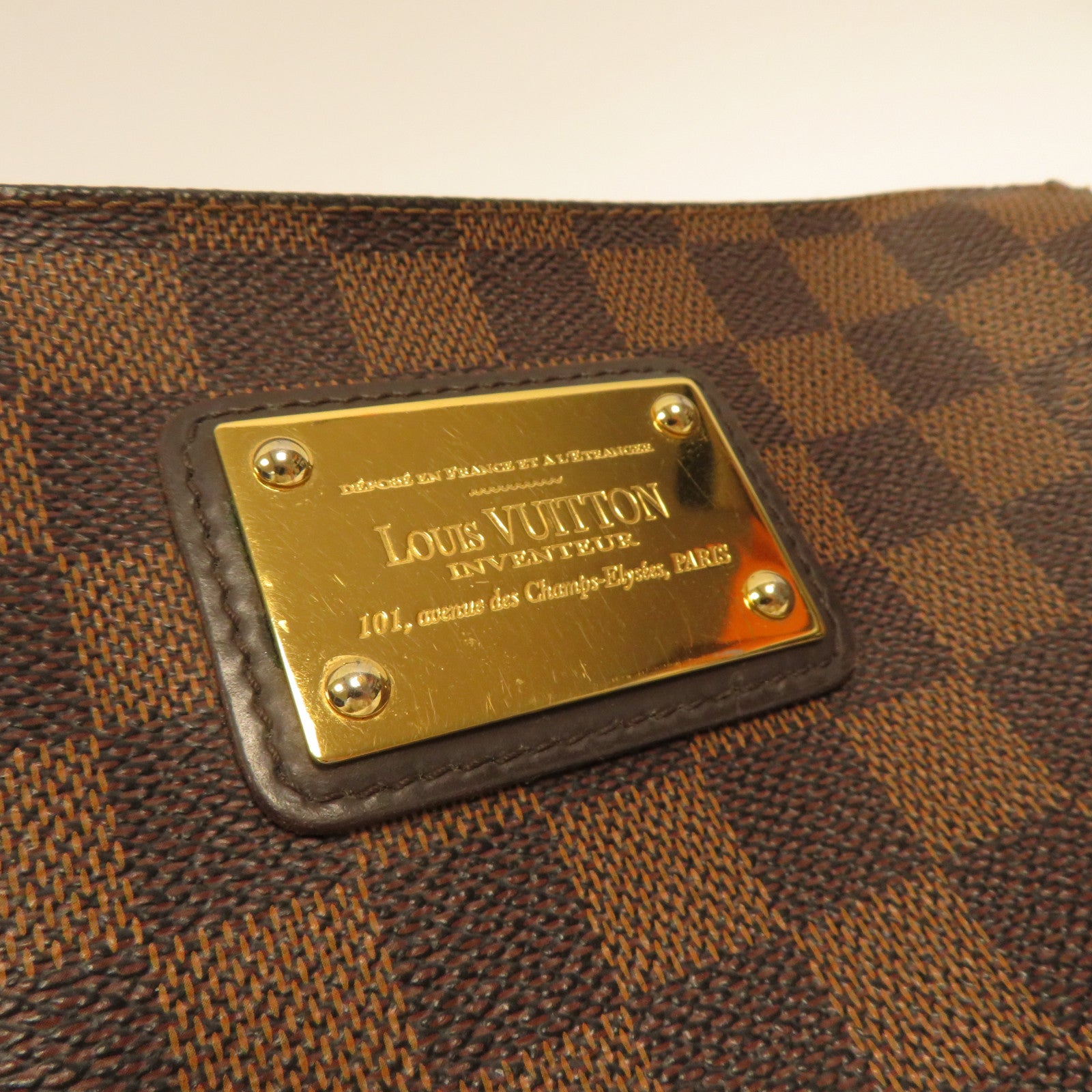 LOUIS VUITTON Damier Eva金扣鏈帶肩背袋啡色