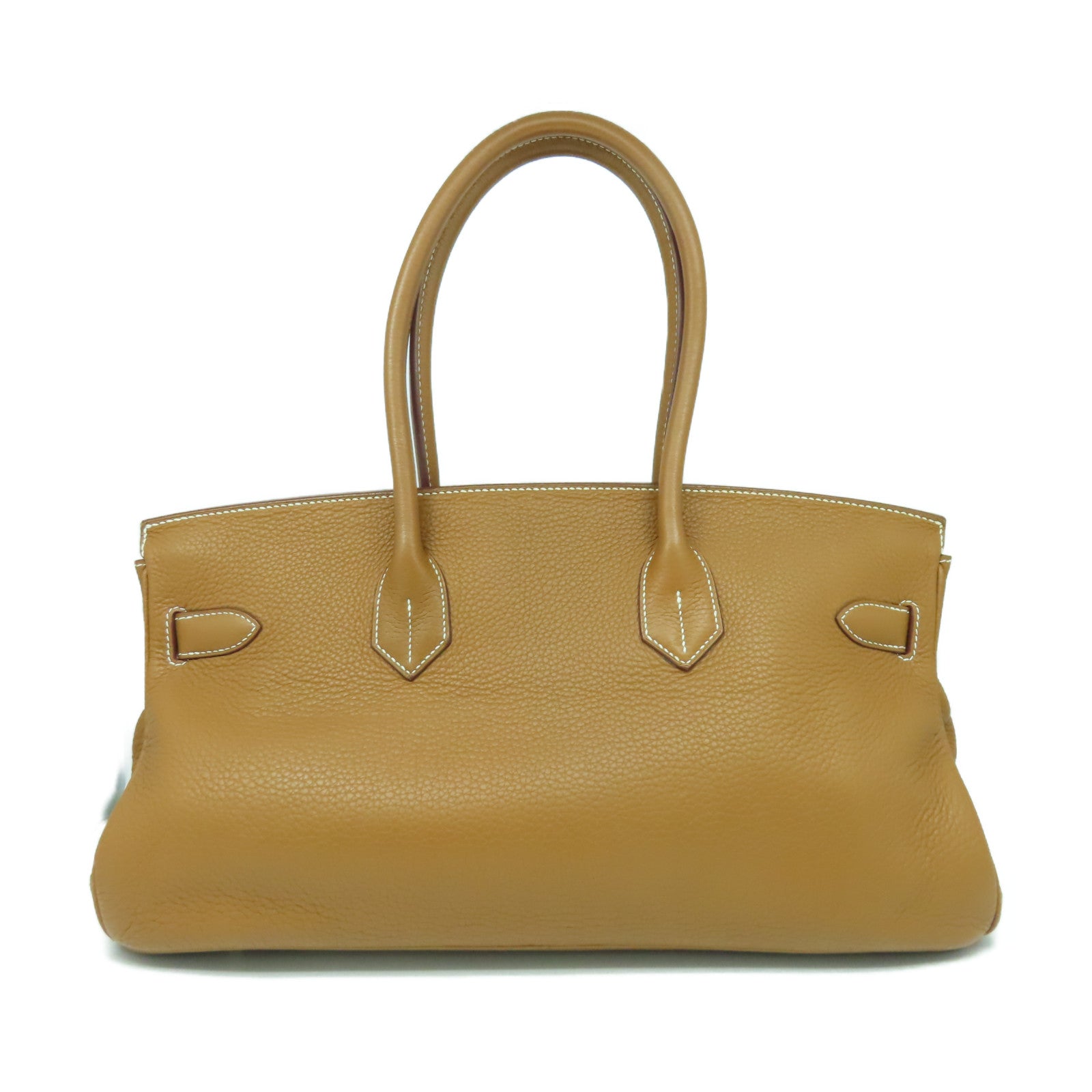 HERMES Clemence皮革ShoulderBirkin金扣肩背袋金色經典駝色