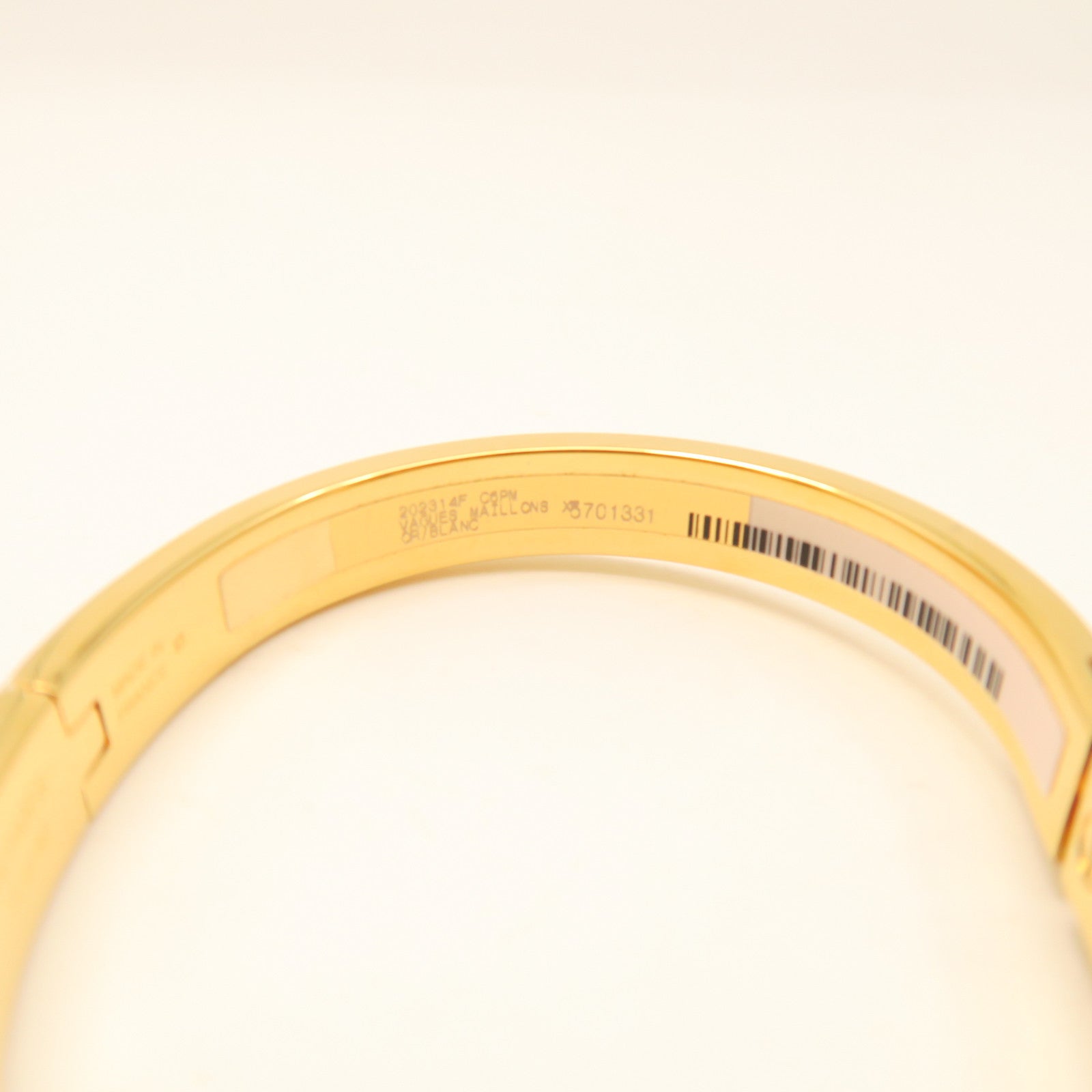 HERMES Metal/Ceramic Mini Clic CDA Bracelet Yellow/White