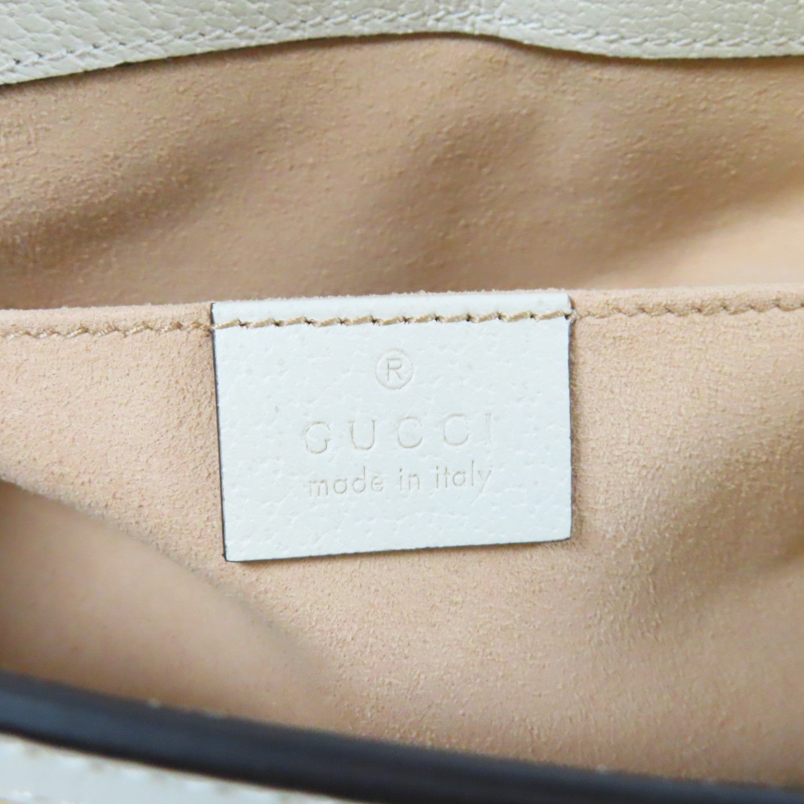 GUCCI 塗層帆布/皮革Padlock Shoulder Bag金扣鏈帶肩背袋啡色/白色