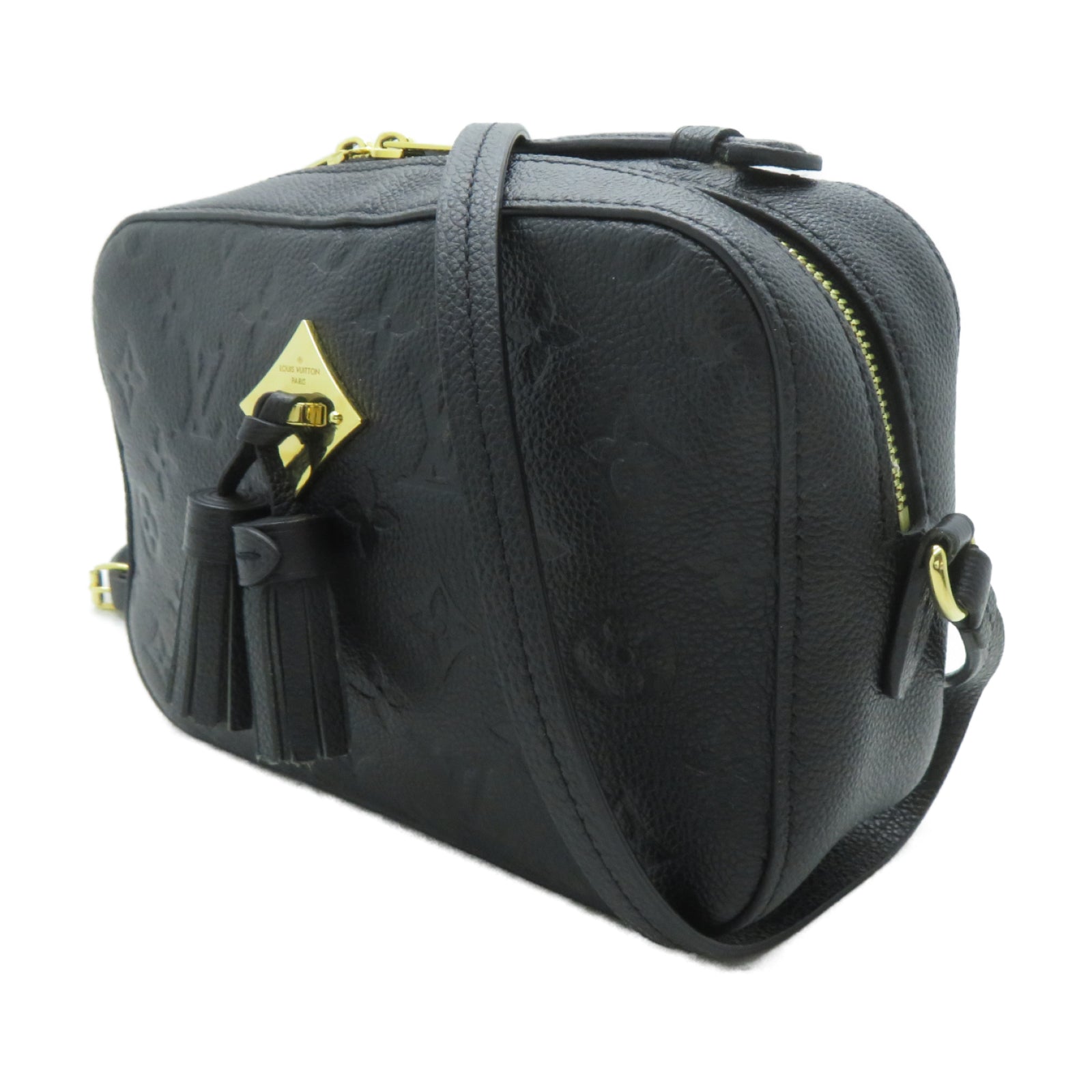 LOUIS VUITTON Monogram Empreinte Saiutonge金扣肩背袋黑色